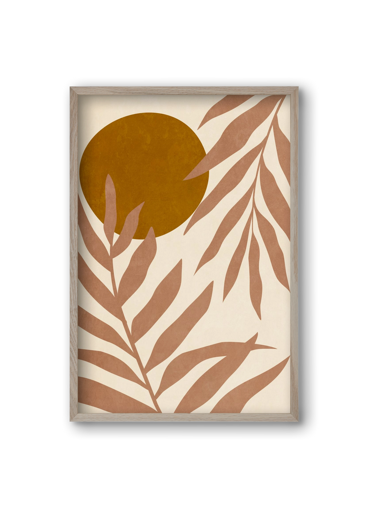 MINIMALIST LEAVES 11, 20x30 cm (20x30 cm), Tölgy keret