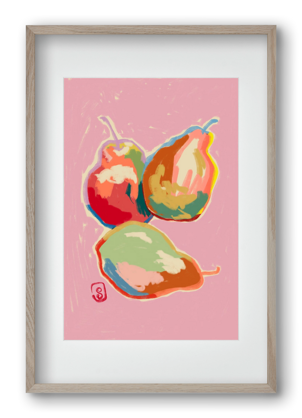 PERFECT PEARS, 40x60 cm (30x45 cm), Tölgy keret, paszpartuval