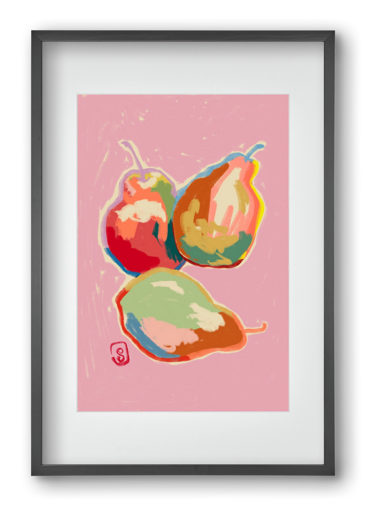 PERFECT PEARS, 40x60 cm (30x45 cm), Fekete keret, paszpartuval