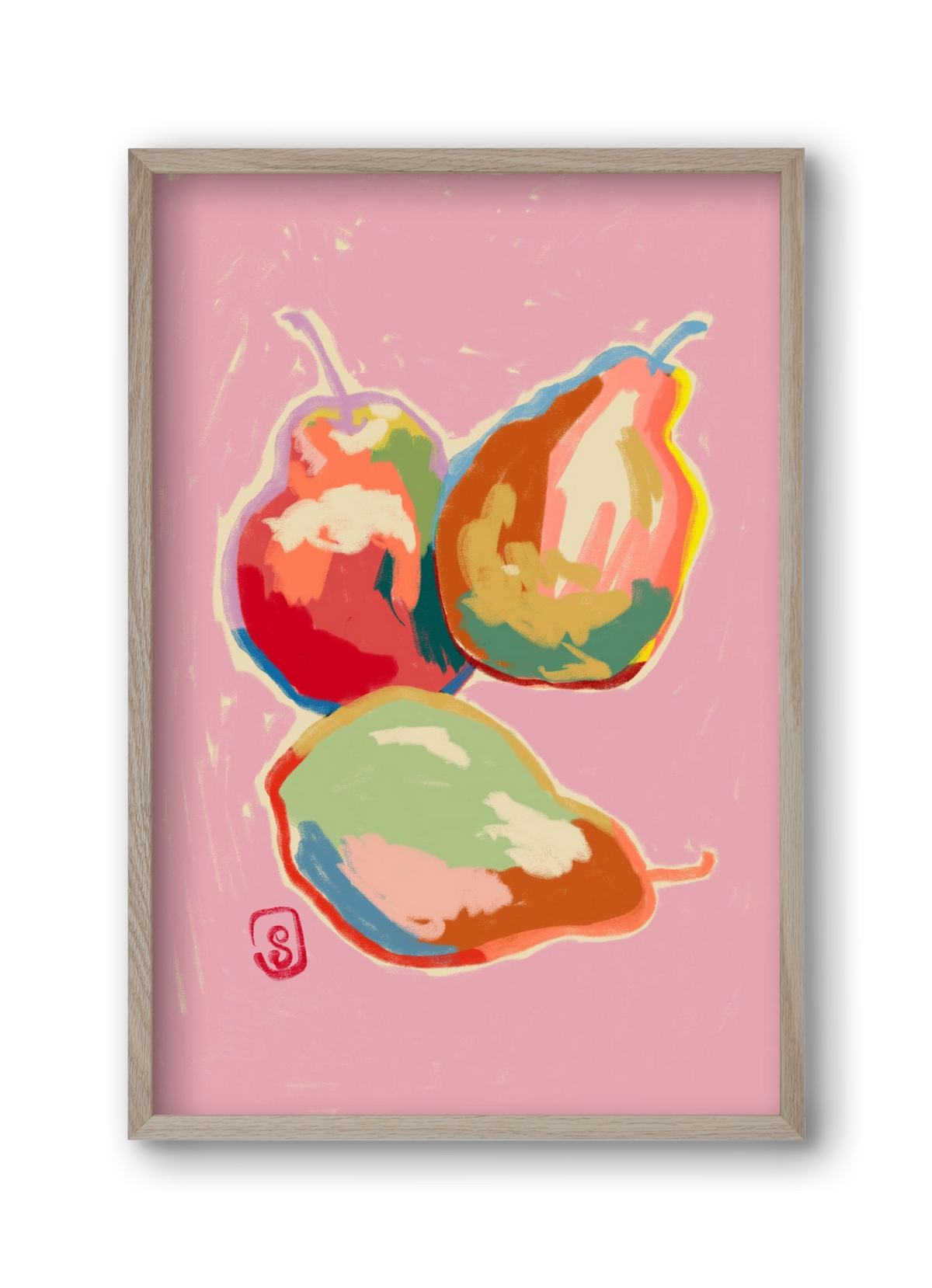 PERFECT PEARS, 30x45 cm (30x45 cm), Tölgy keret