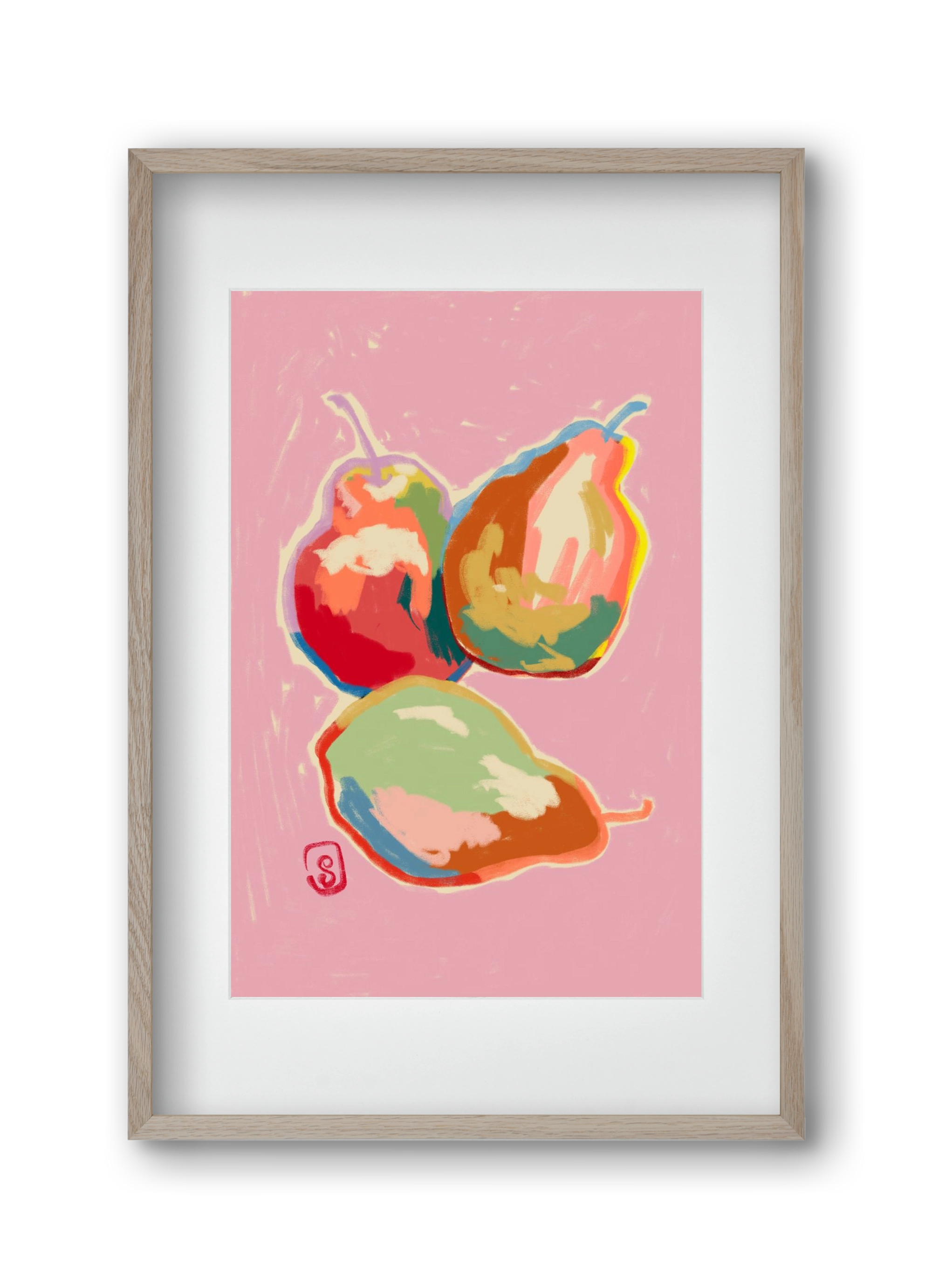 PERFECT PEARS, 30x45 cm (20x30 cm), Tölgy keret, paszpartuval