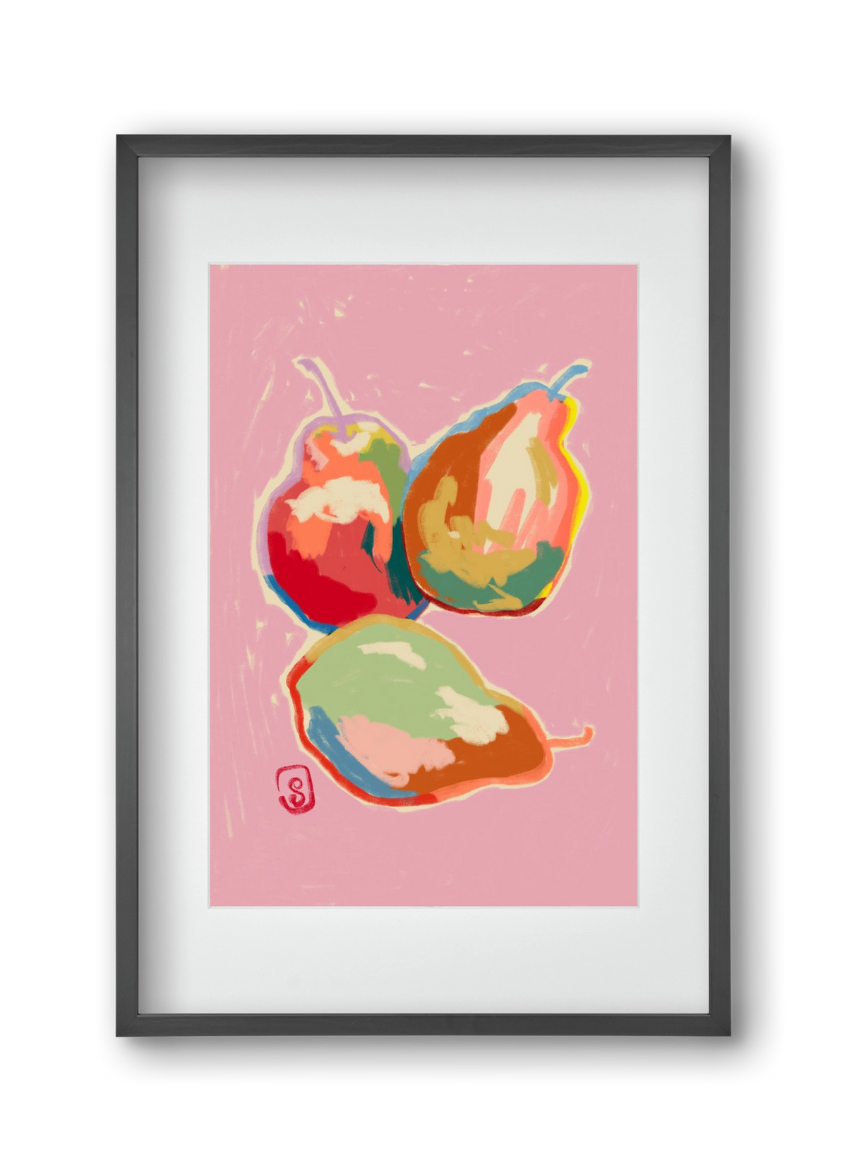 PERFECT PEARS, 30x45 cm (20x30 cm), Fekete keret, paszpartuval
