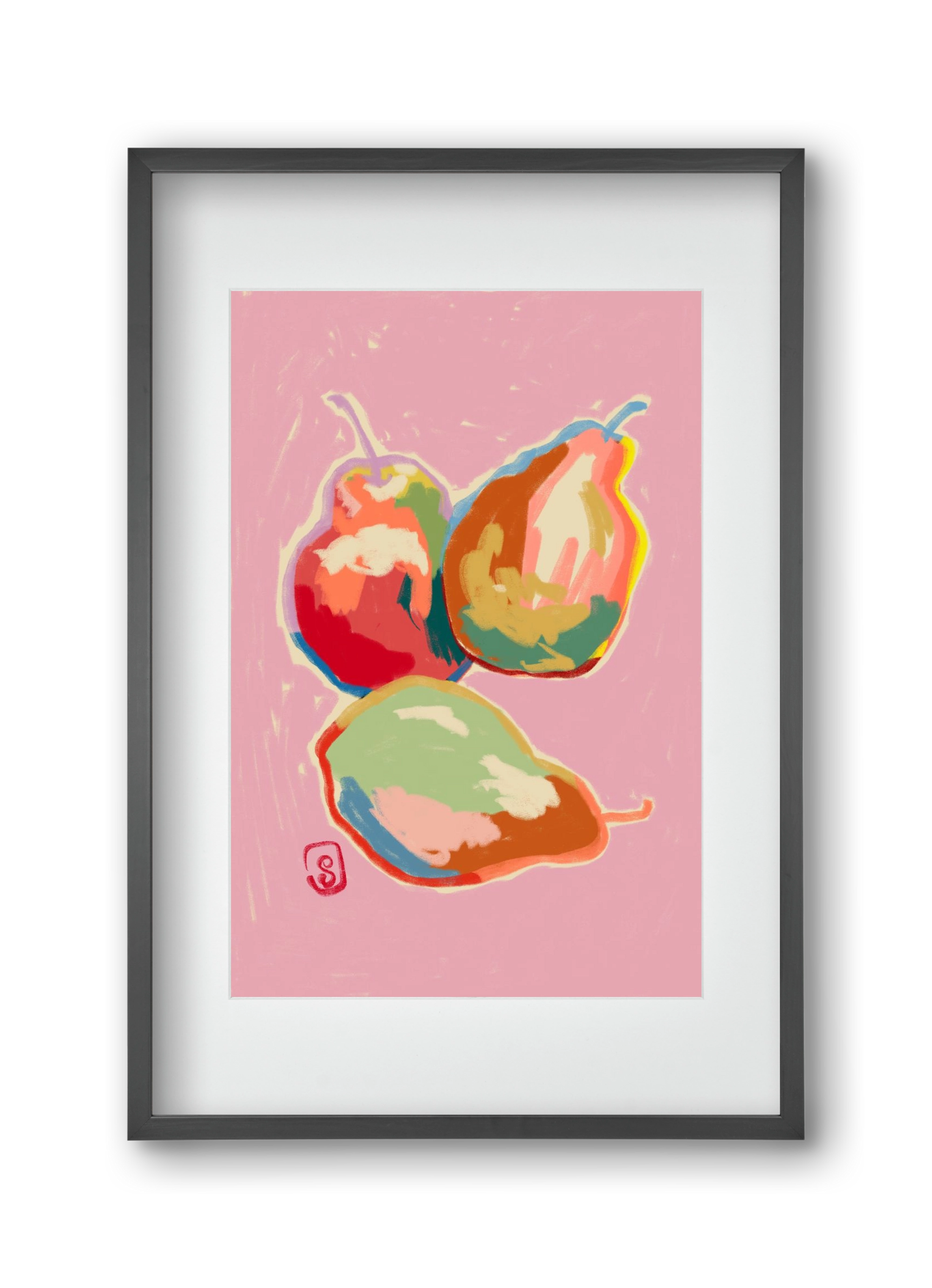 PERFECT PEARS, 30x45 cm (20x30 cm), Fekete keret, paszpartuval