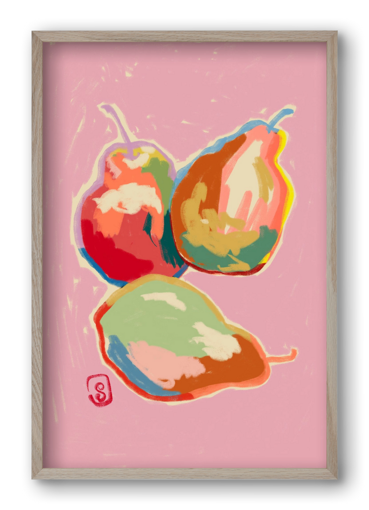 PERFECT PEARS, 40x60 cm (40x60 cm), Tölgy keret