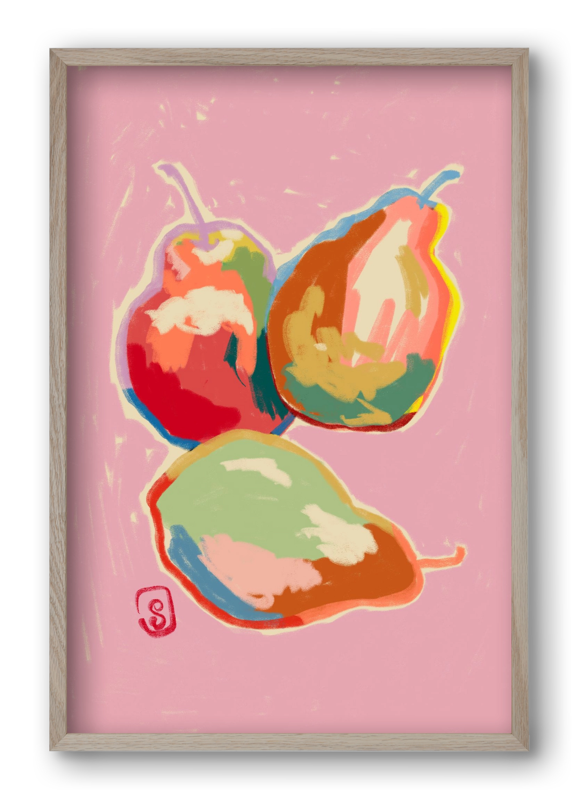 PERFECT PEARS, 40x60 cm (40x60 cm), Tölgy keret