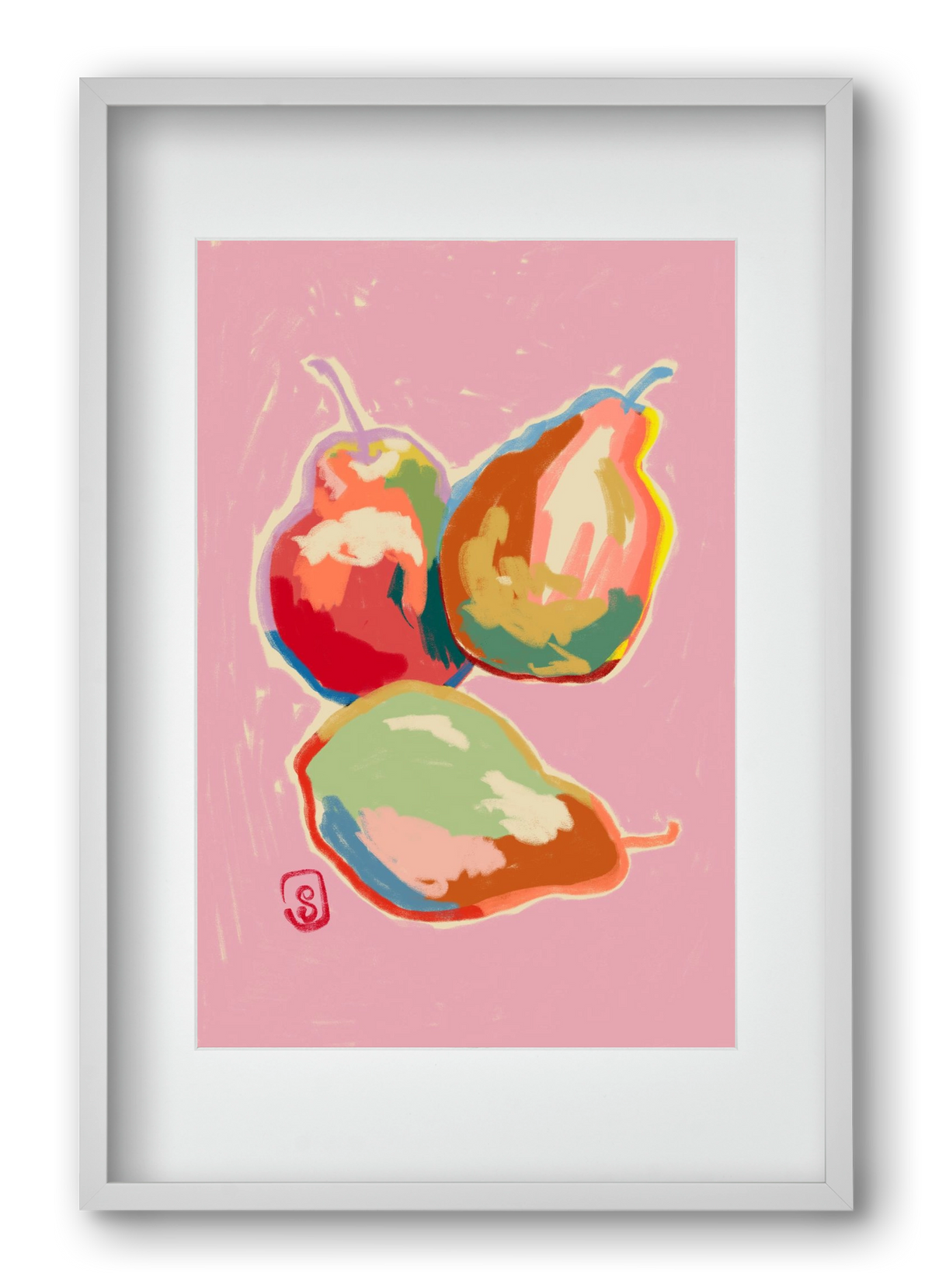 PERFECT PEARS, 40x60 cm (30x45 cm), Fehér keret, paszpartuval