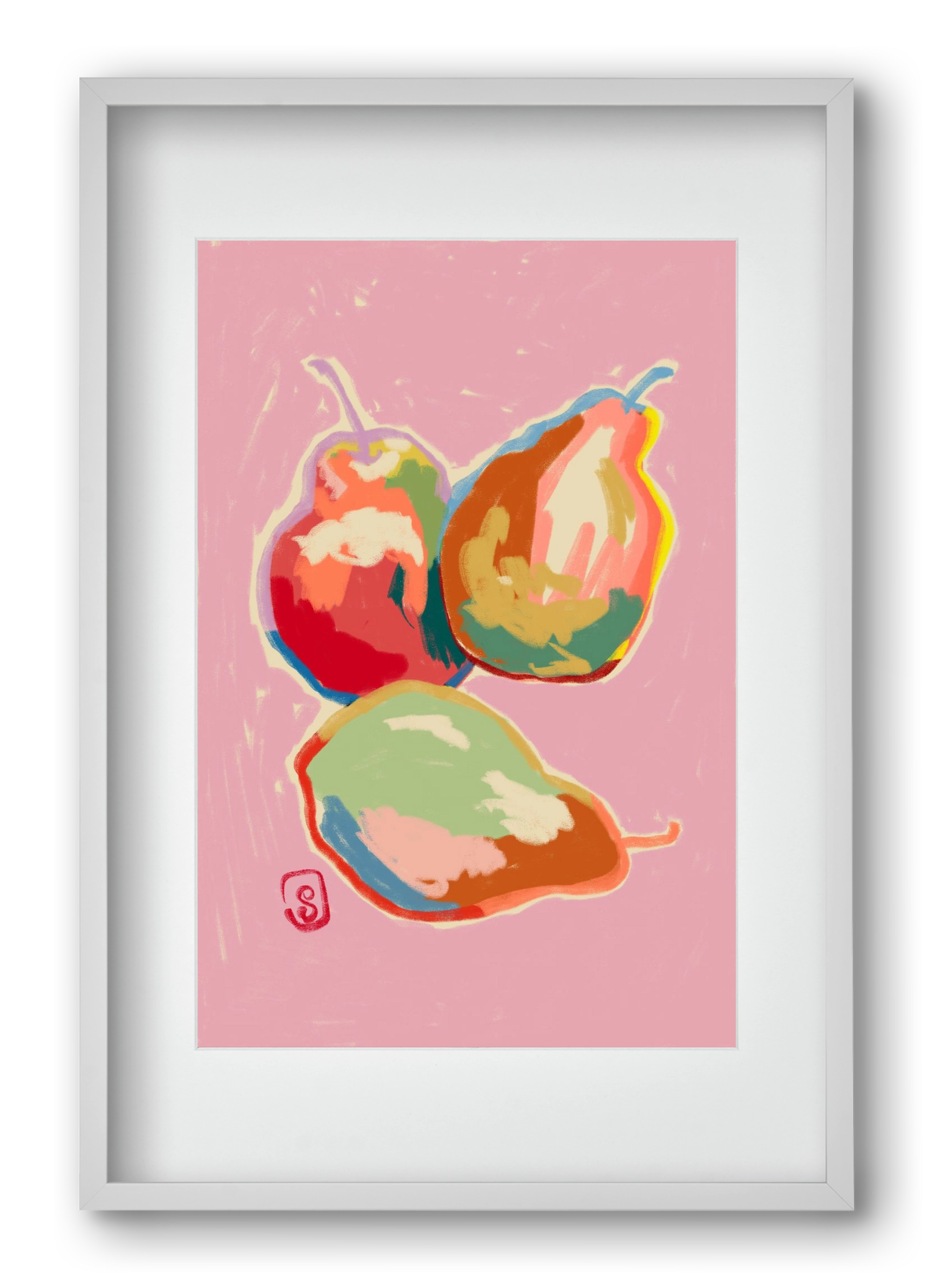 PERFECT PEARS, 40x60 cm (30x45 cm), Fehér keret, paszpartuval