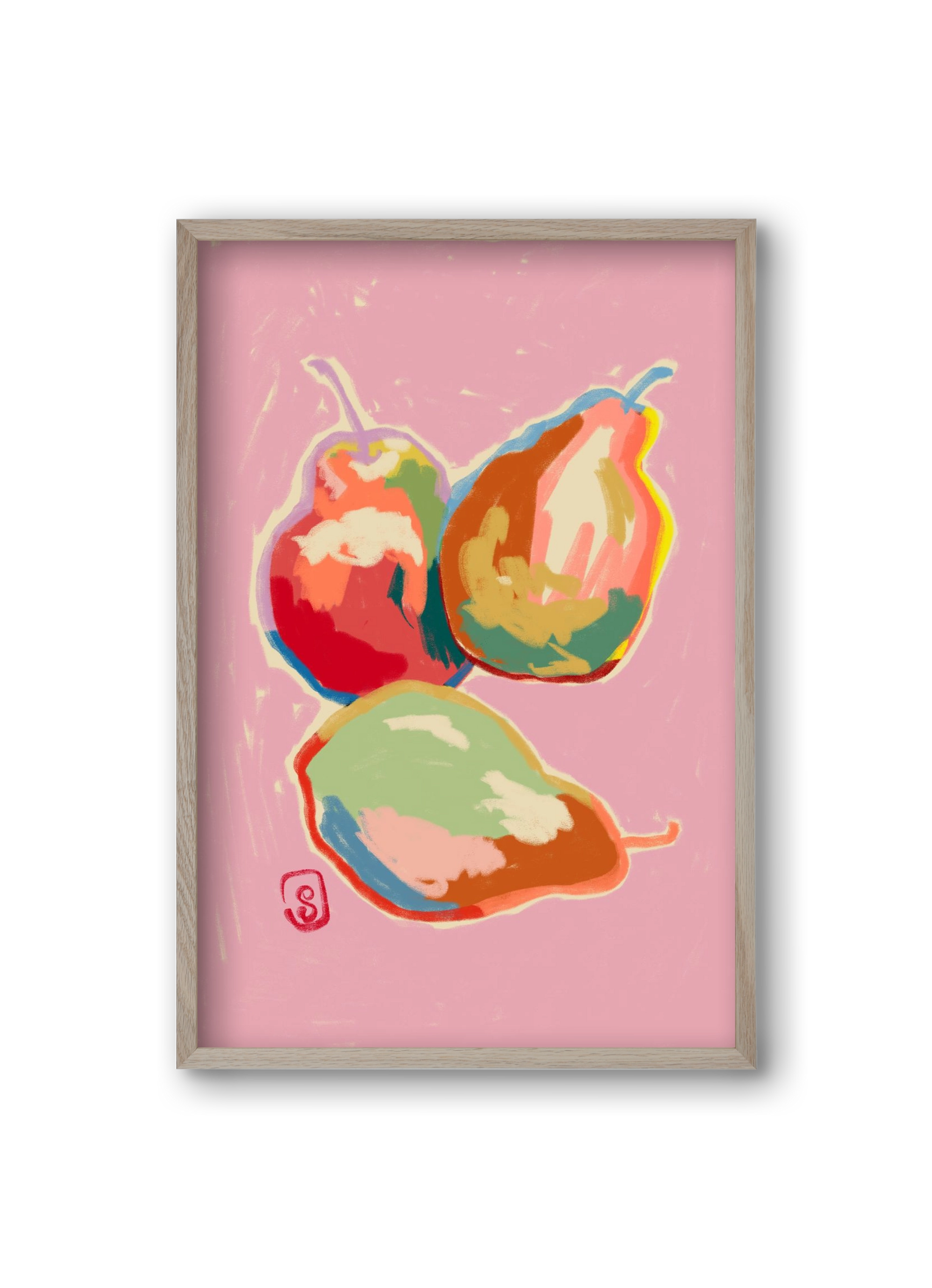 PERFECT PEARS, 20x30 cm (20x30 cm), Tölgy keret