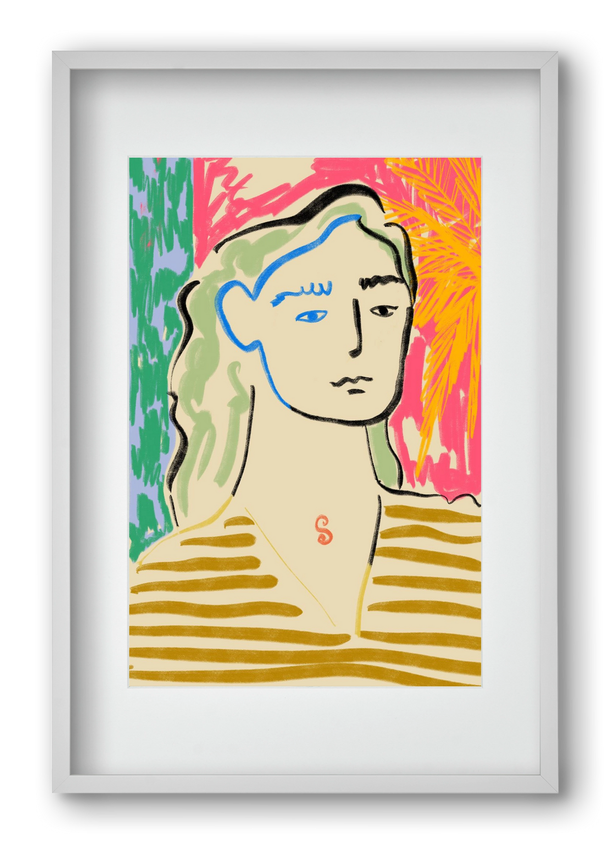 DREAMING OF THE SEA, 40x60 cm (30x45 cm), Fehér keret, paszpartuval