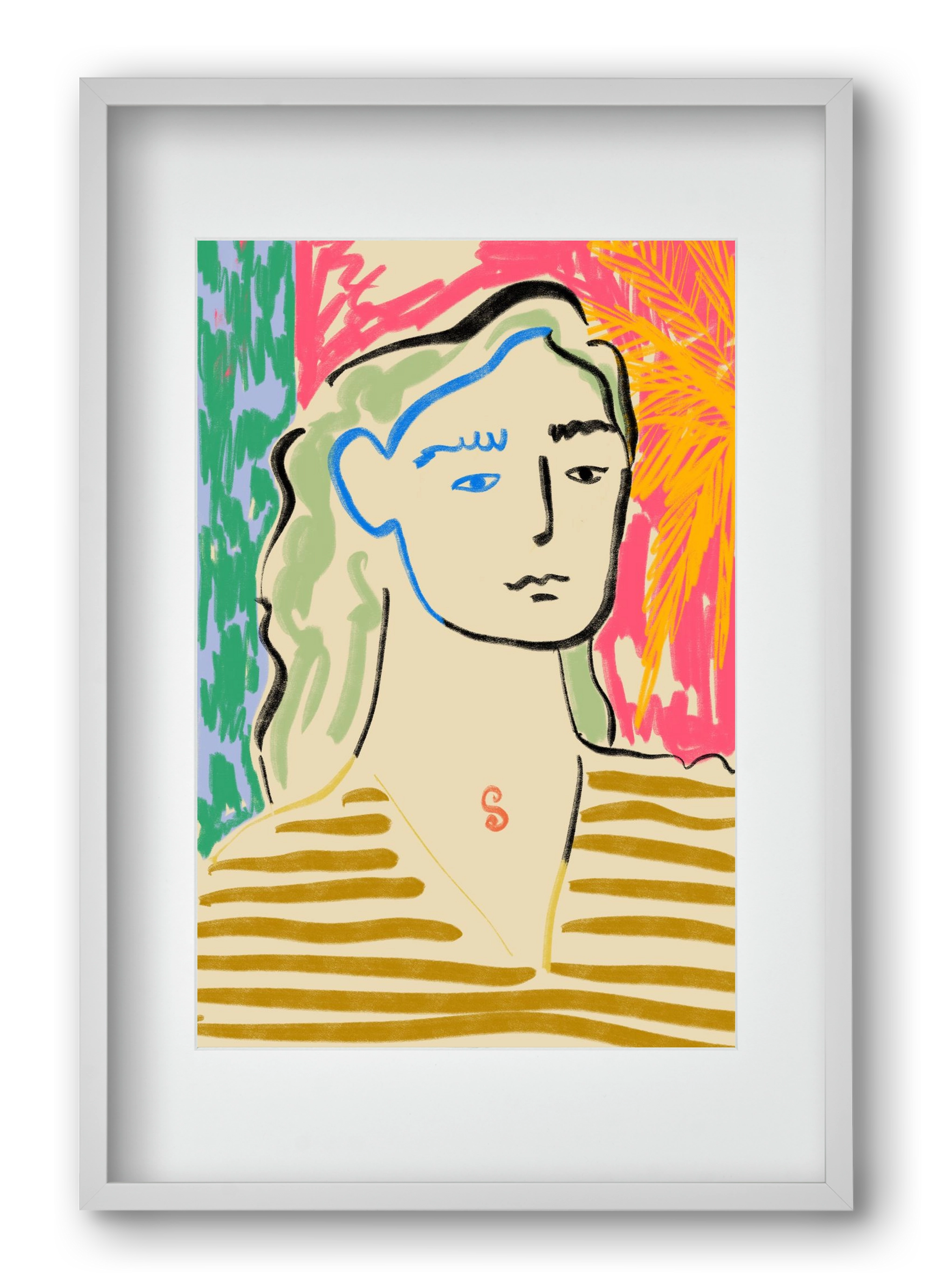 DREAMING OF THE SEA, 40x60 cm (30x45 cm), Fehér keret, paszpartuval