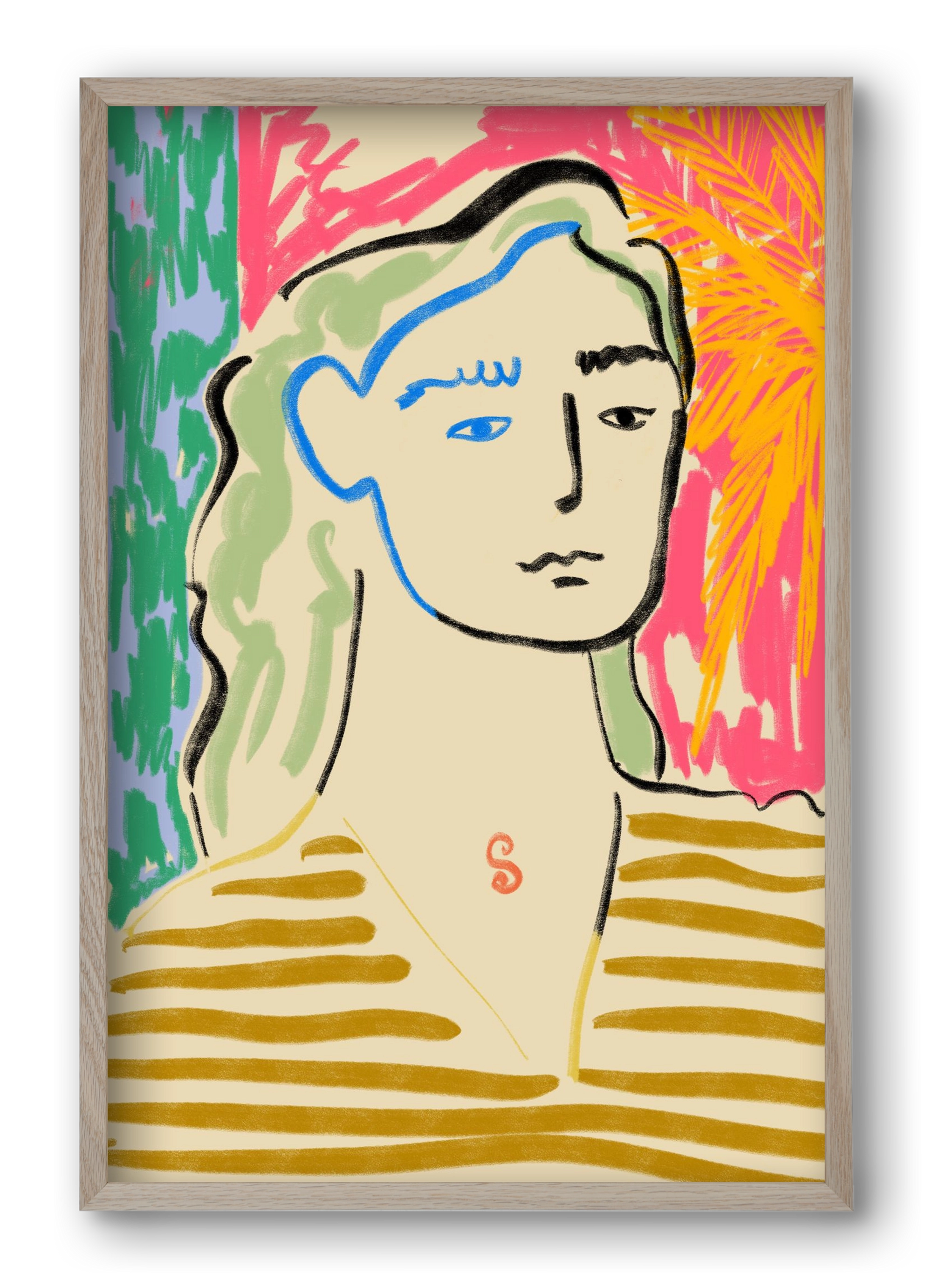 DREAMING OF THE SEA, 40x60 cm (40x60 cm), Tölgy keret