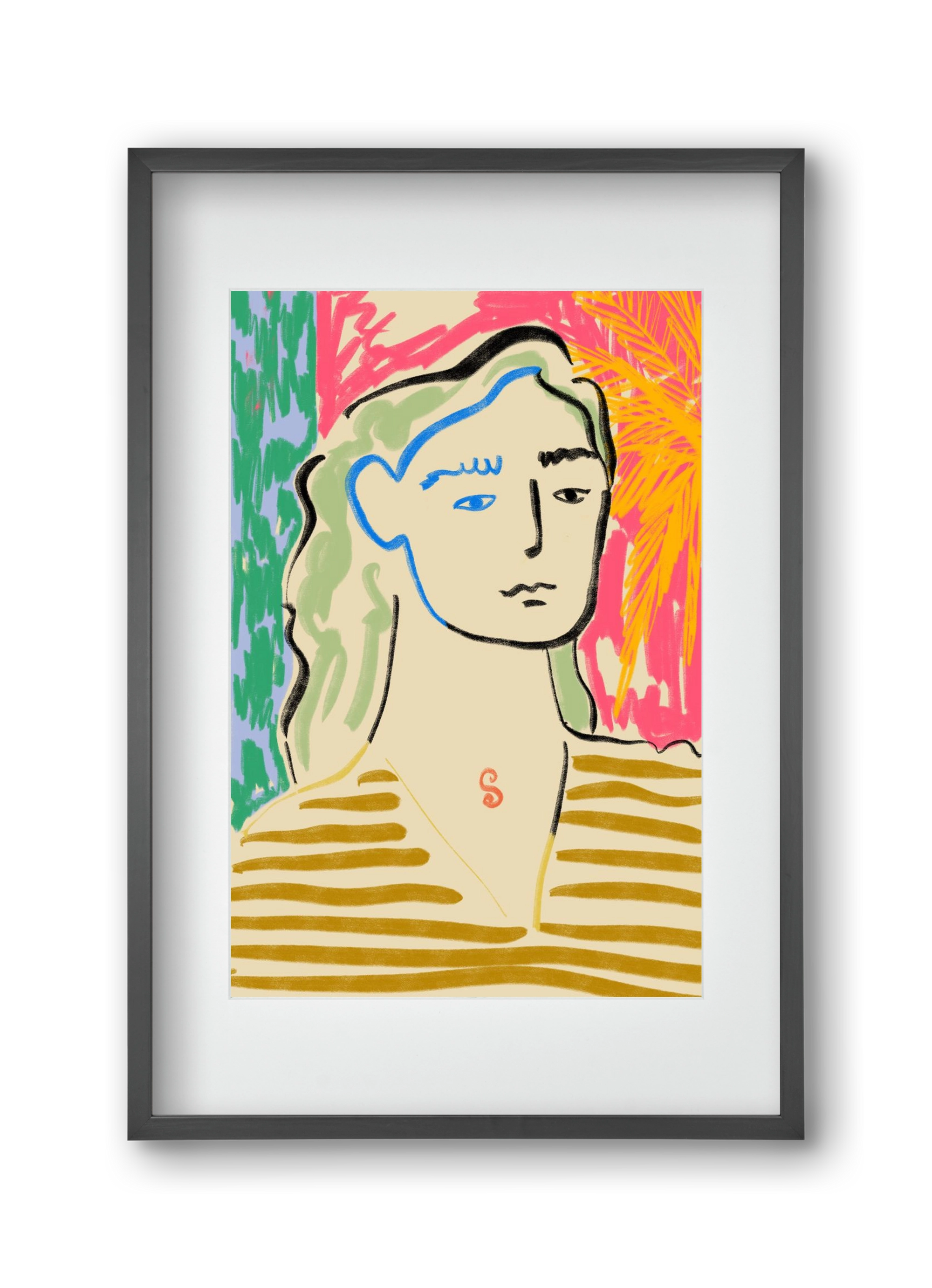 DREAMING OF THE SEA, 30x45 cm (20x30 cm), Fekete keret, paszpartuval