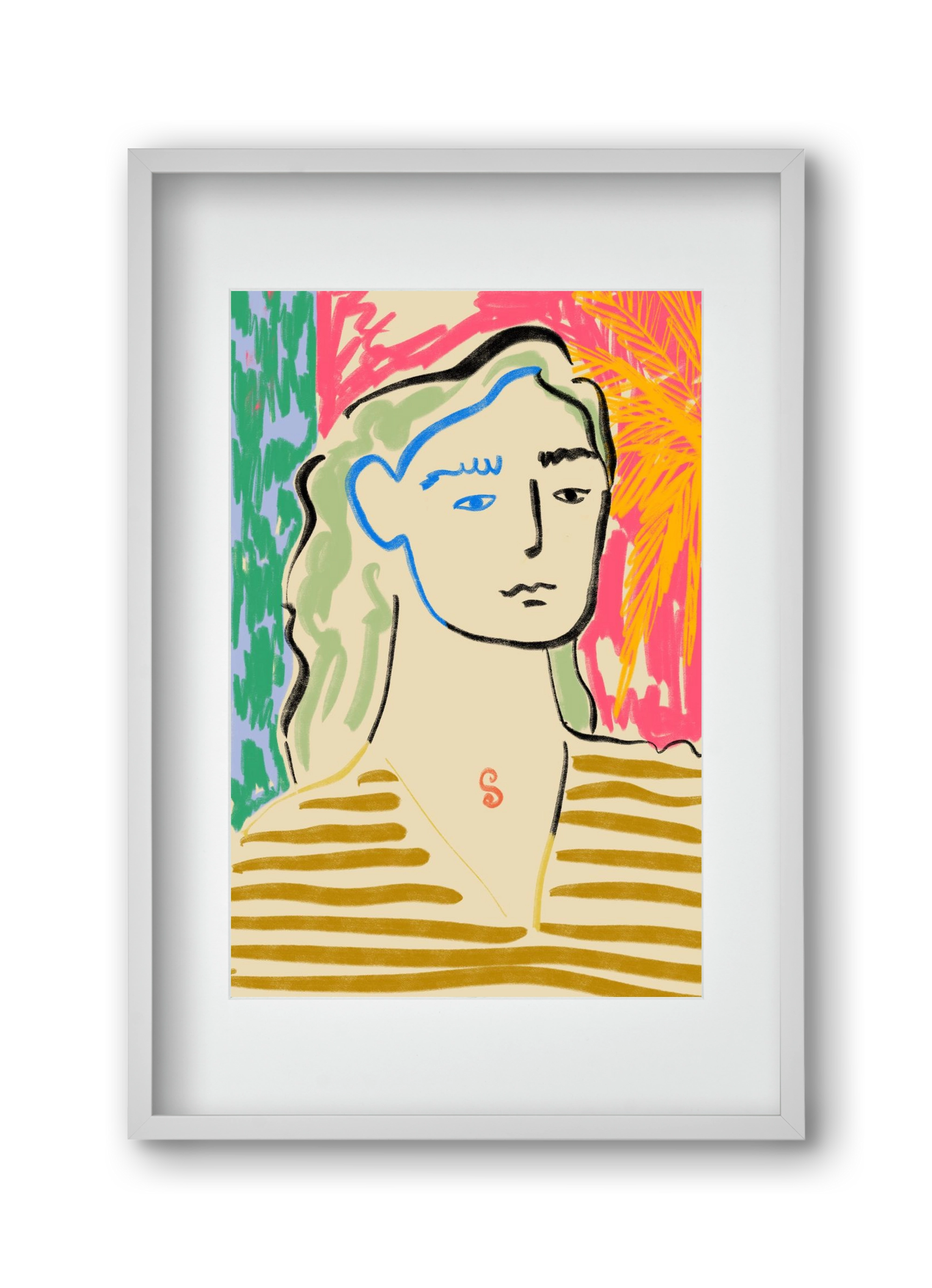 DREAMING OF THE SEA, 30x45 cm (20x30 cm), Fehér keret, paszpartuval