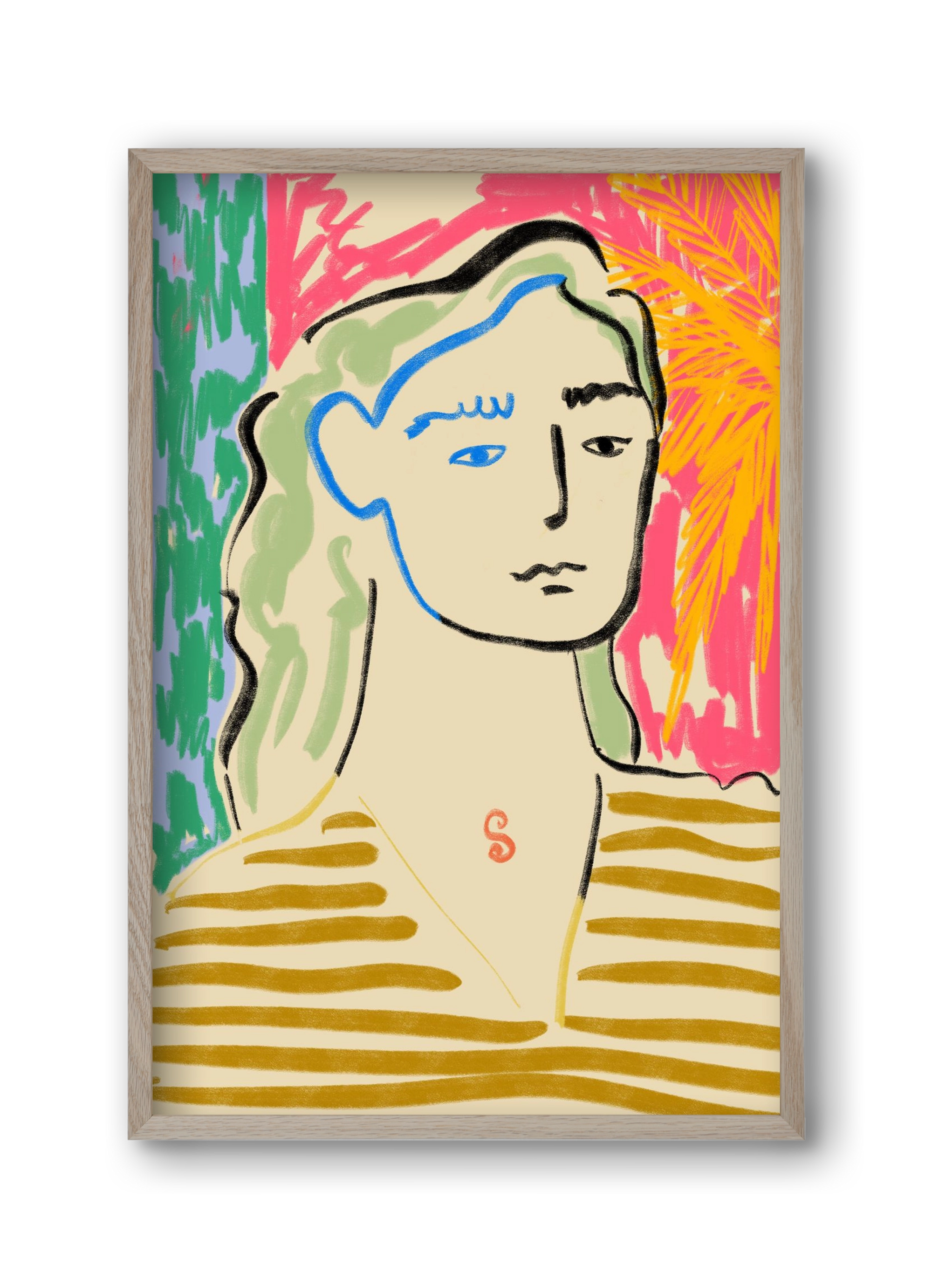 DREAMING OF THE SEA, 30x45 cm (30x45 cm), Tölgy keret