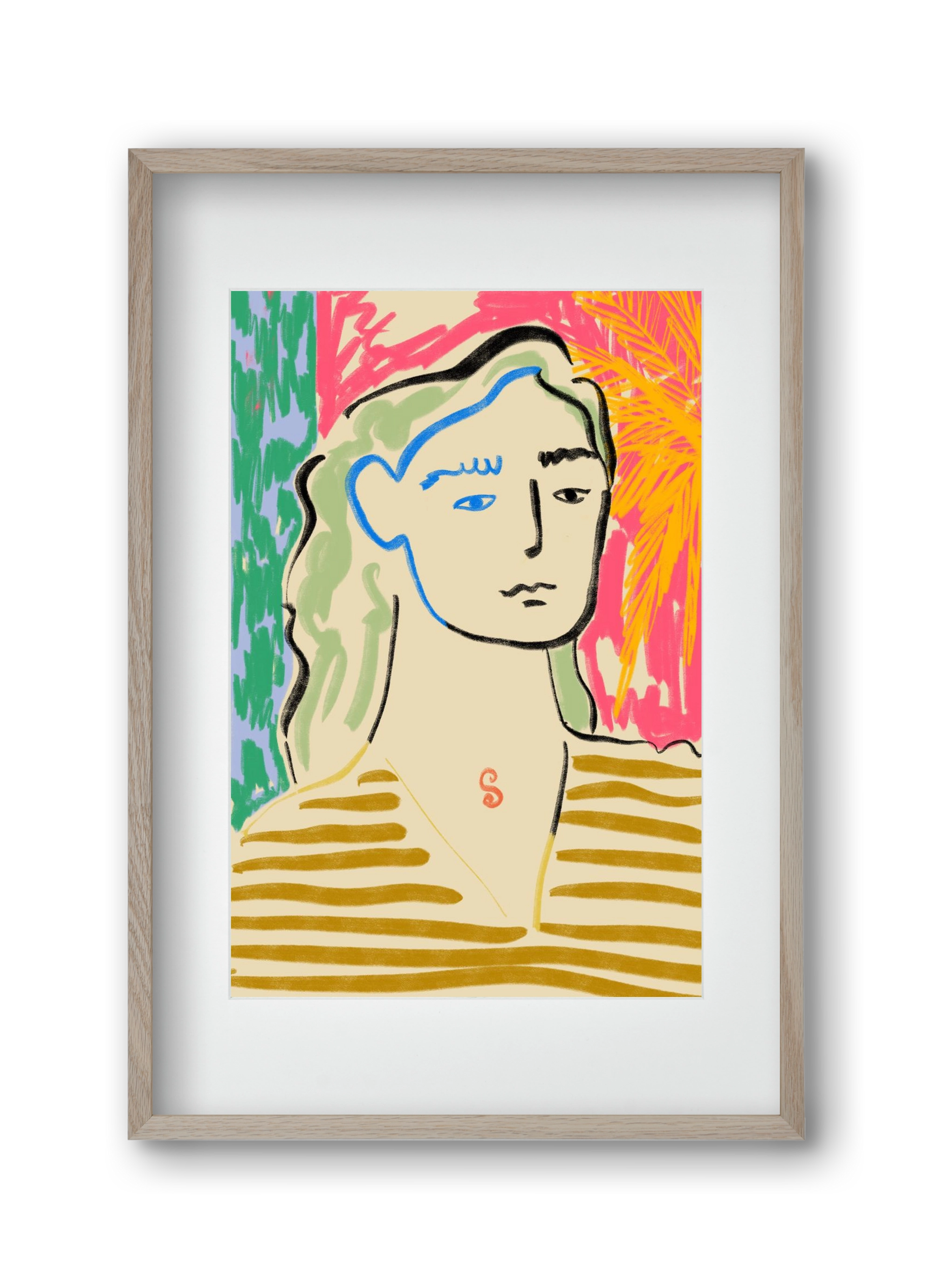 DREAMING OF THE SEA, 30x45 cm (20x30 cm), Tölgy keret, paszpartuval