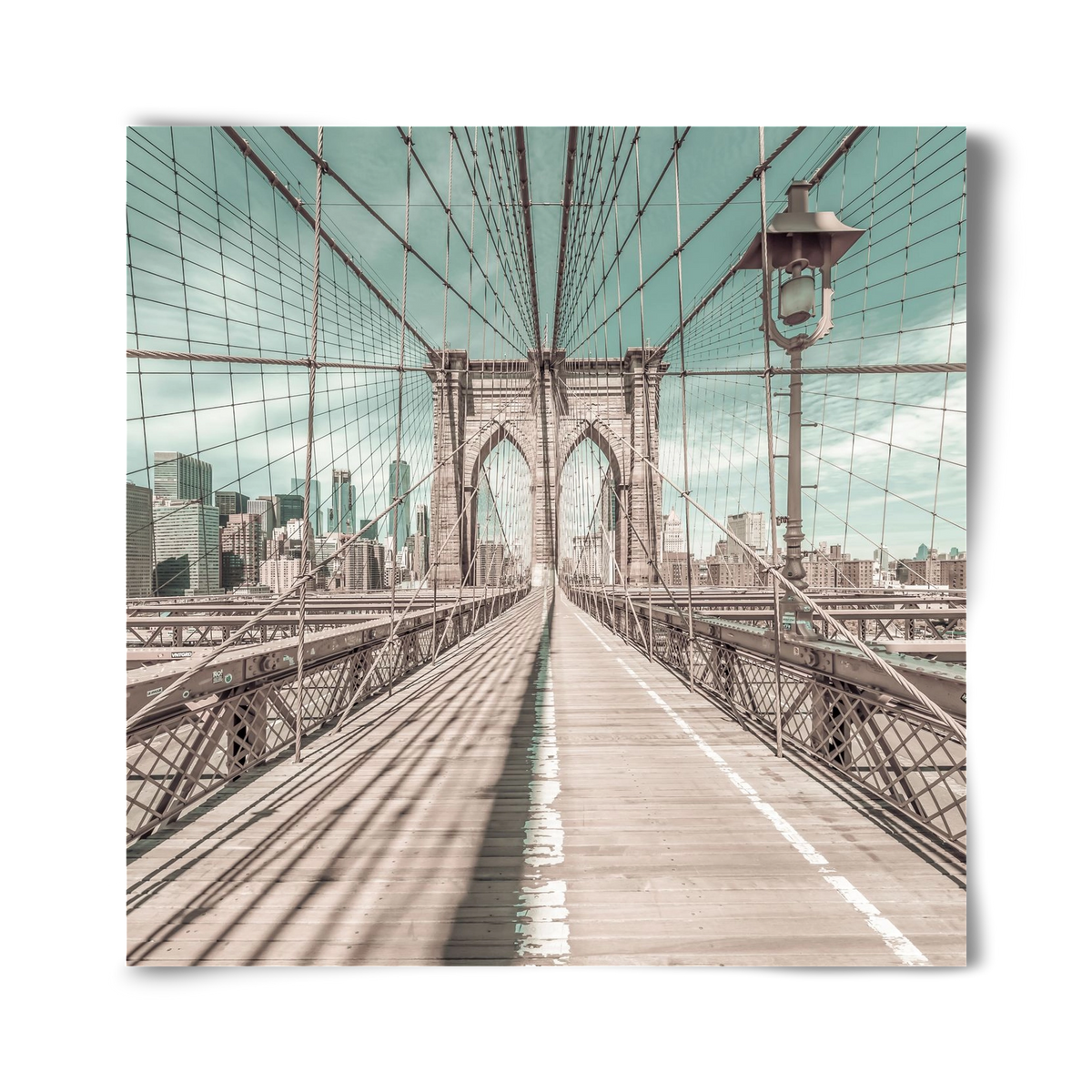NEW YORK CITY Brooklyn Bridge | urban vintage style, 40x40 cm, Keret nélkül