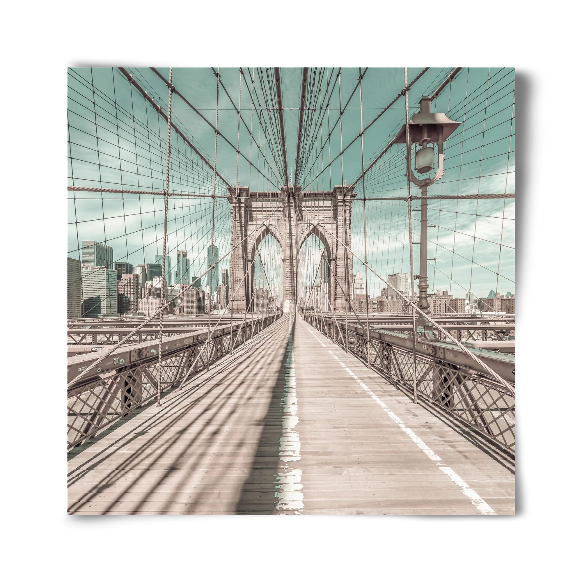 NEW YORK CITY Brooklyn Bridge | urban vintage style, 40x40 cm, Keret nélkül