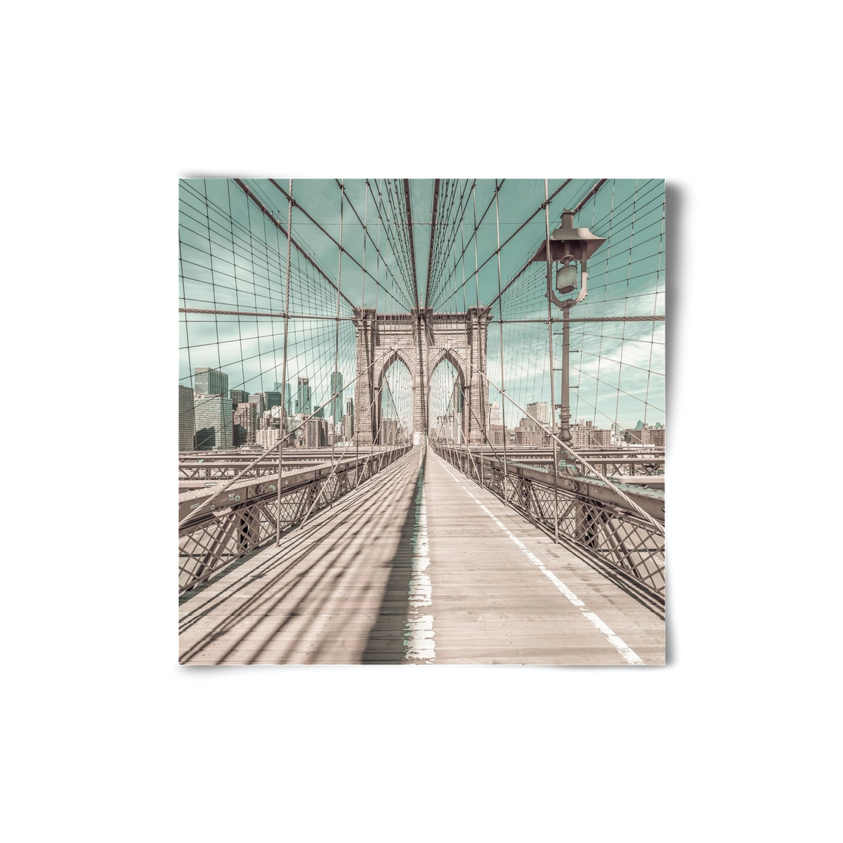 NEW YORK CITY Brooklyn Bridge | urban vintage style, 20x20 cm, Keret nélkül