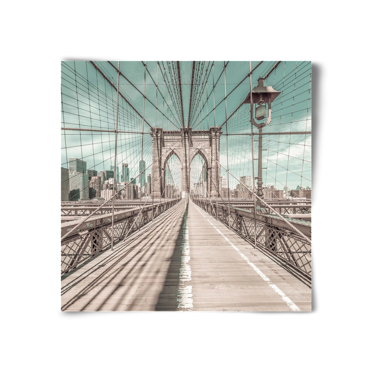 NEW YORK CITY Brooklyn Bridge | urban vintage style, 30x30 cm, Keret nélkül