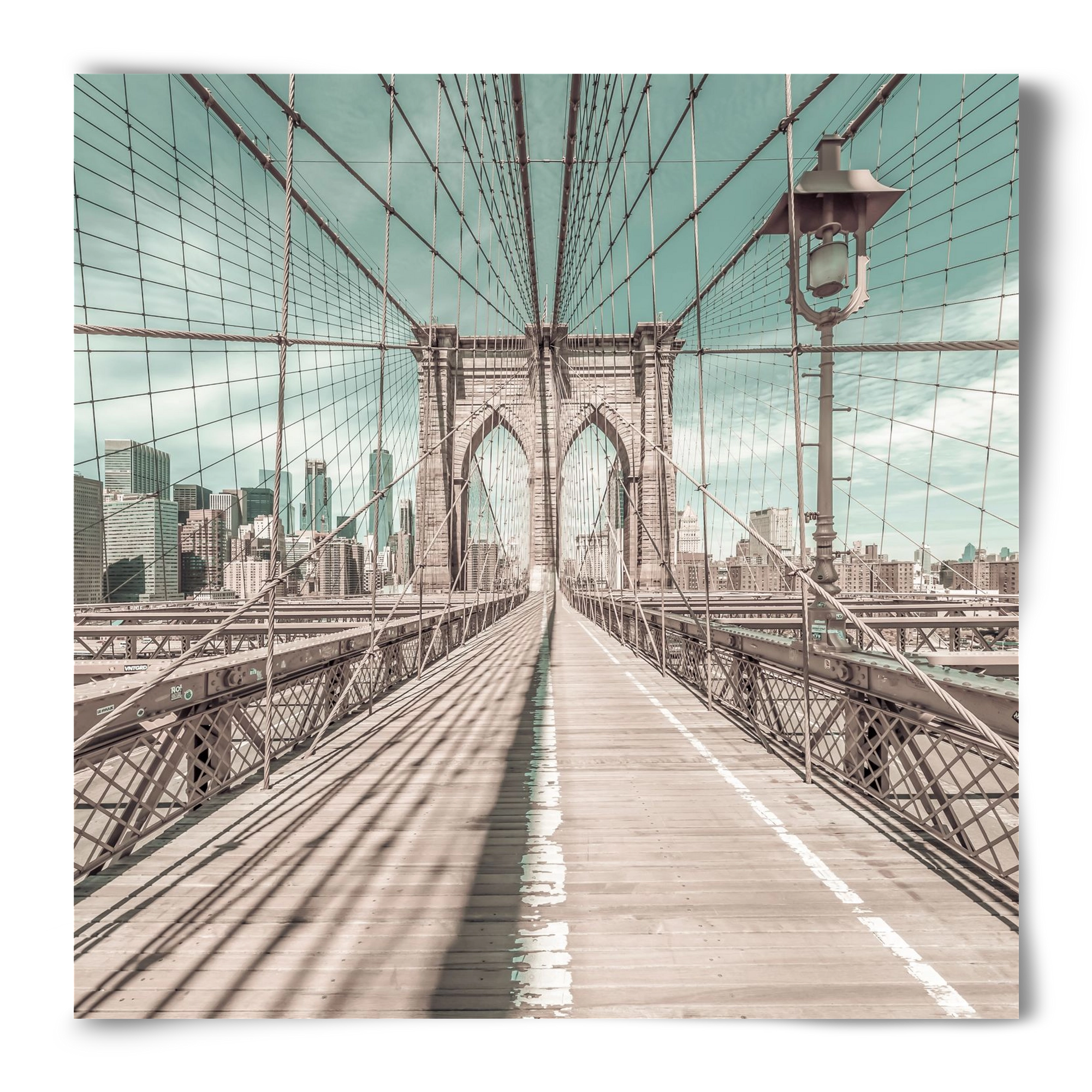 NEW YORK CITY Brooklyn Bridge | urban vintage style, 50x50 cm, Keret nélkül