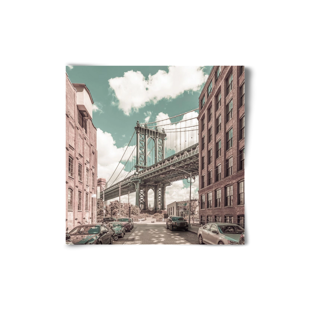 NEW YORK CITY Manhattan Bridge | urban vintage style, 20x20 cm, Keret nélkül