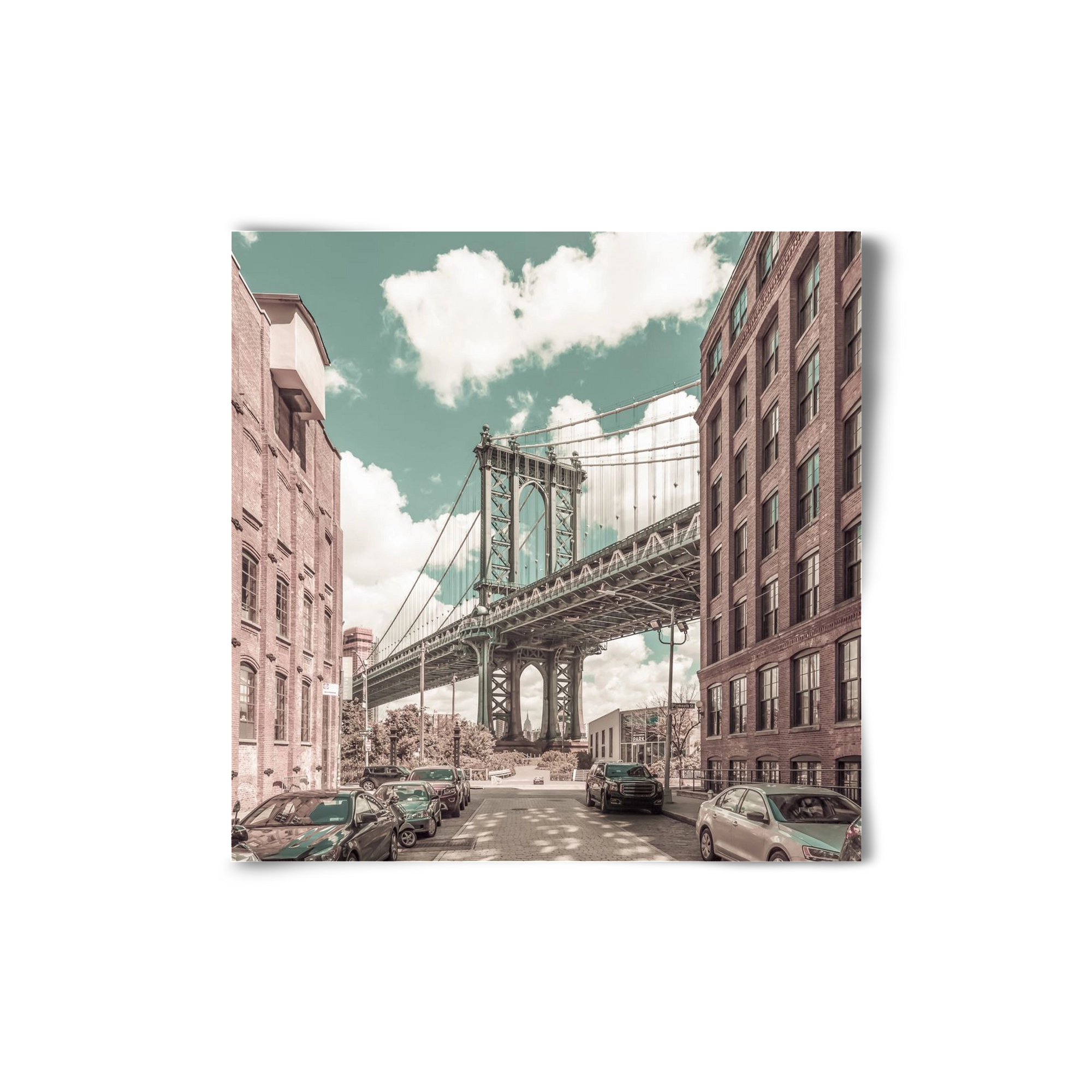 NEW YORK CITY Manhattan Bridge | urban vintage style, 20x20 cm, Keret nélkül
