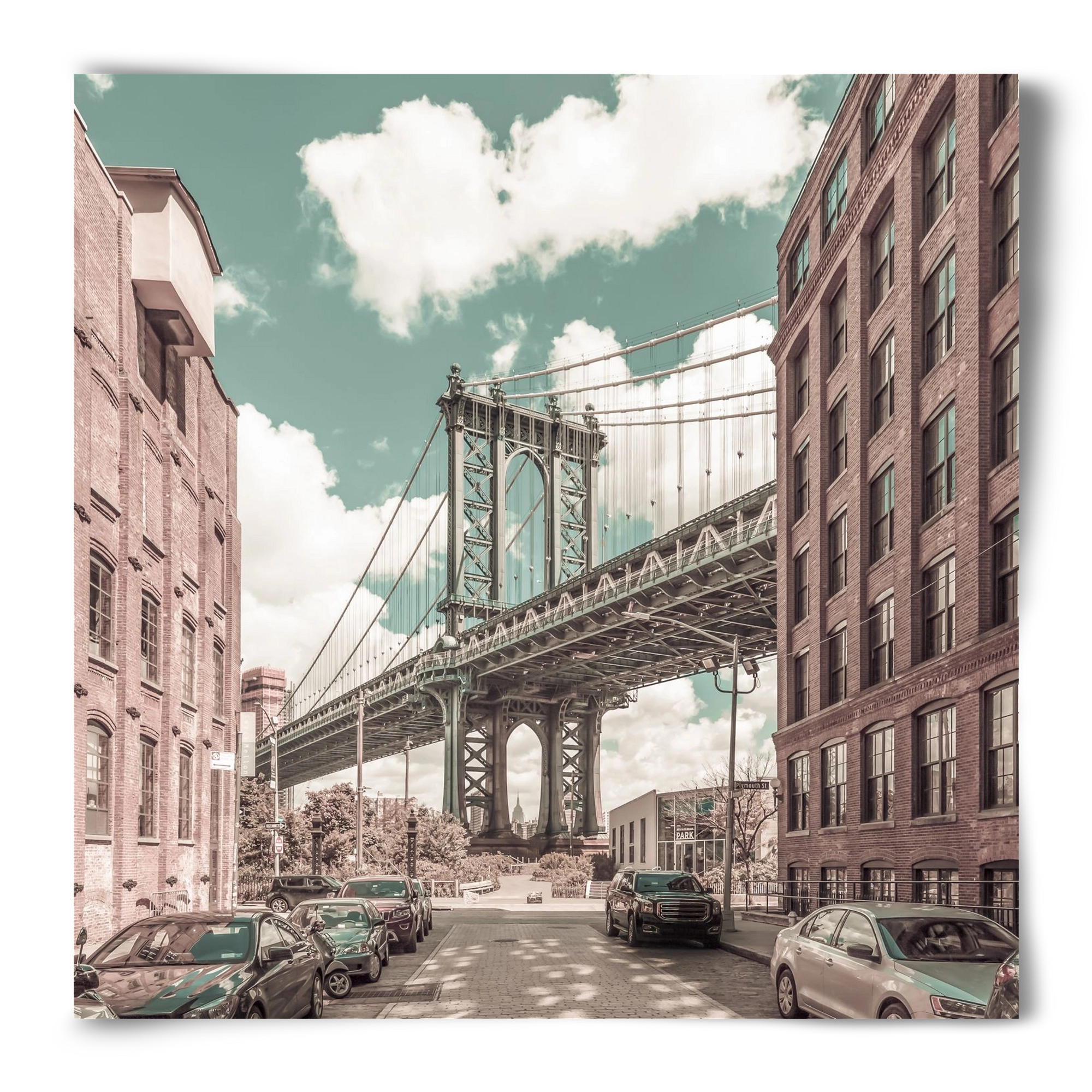 NEW YORK CITY Manhattan Bridge | urban vintage style, 50x50 cm, Keret nélkül