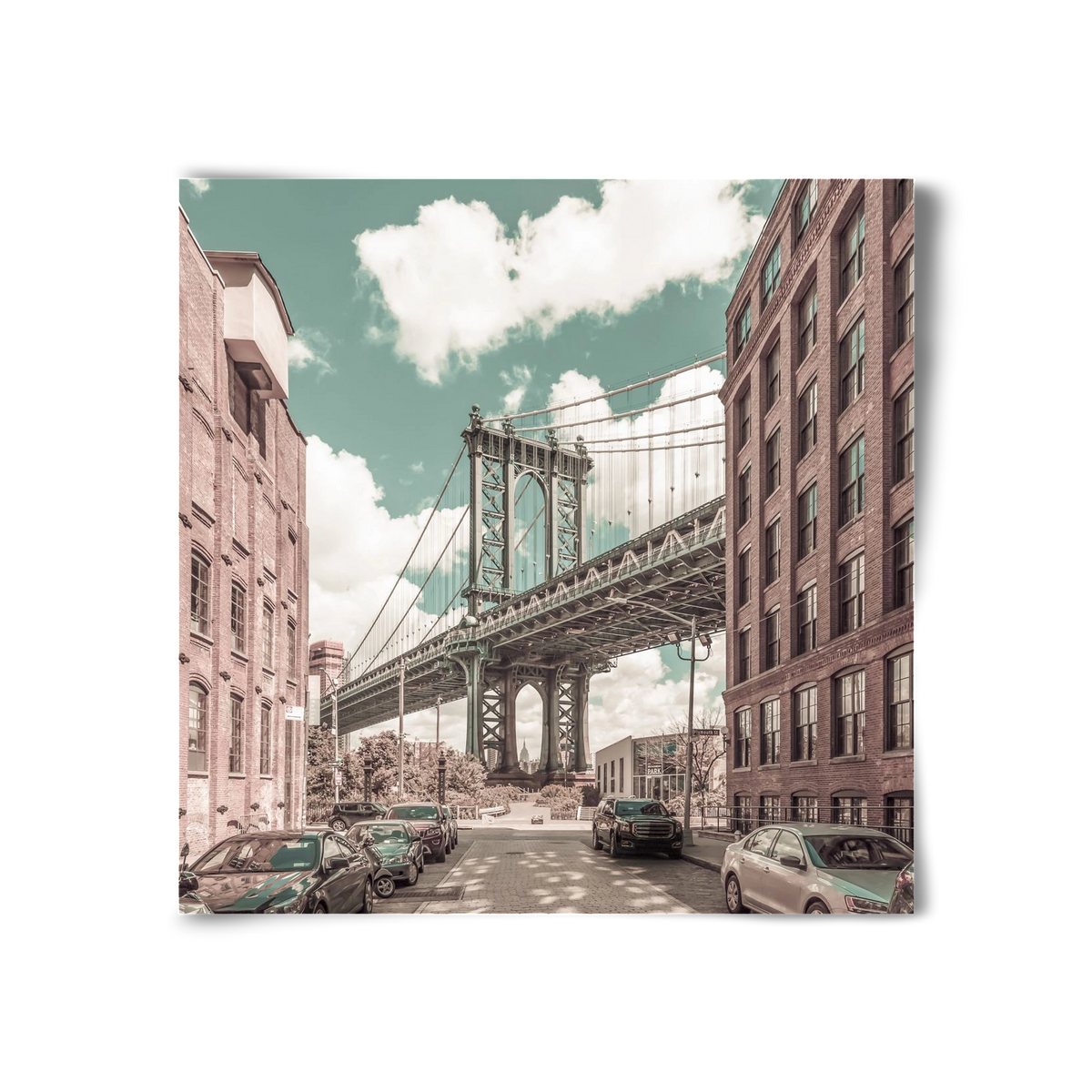 NEW YORK CITY Manhattan Bridge | urban vintage style, 30x30 cm, Keret nélkül