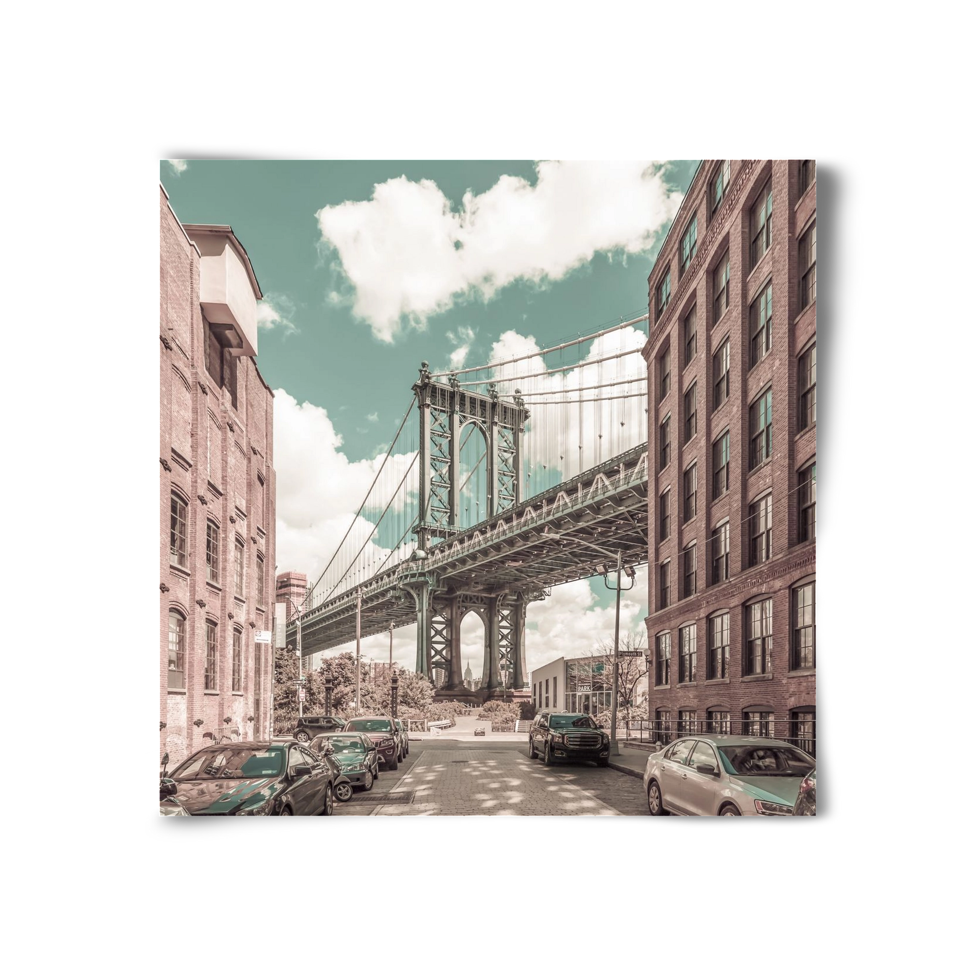 NEW YORK CITY Manhattan Bridge | urban vintage style, 30x30 cm, Keret nélkül