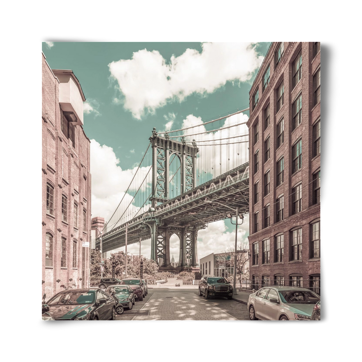 NEW YORK CITY Manhattan Bridge | urban vintage style, 40x40 cm, Keret nélkül