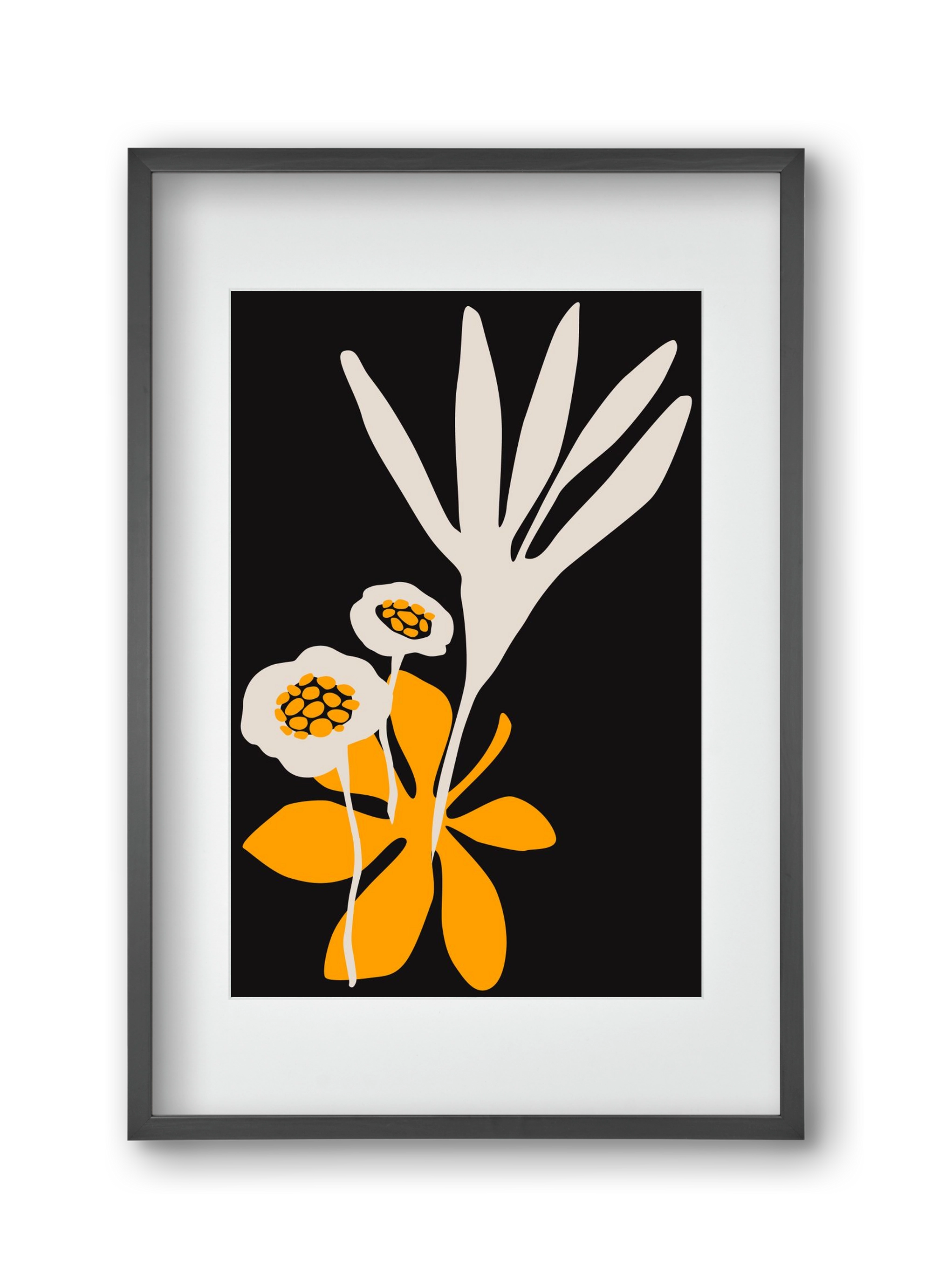 Blossom beauty - Nero, 30x45 cm (20x30 cm), Fekete keret, paszpartuval