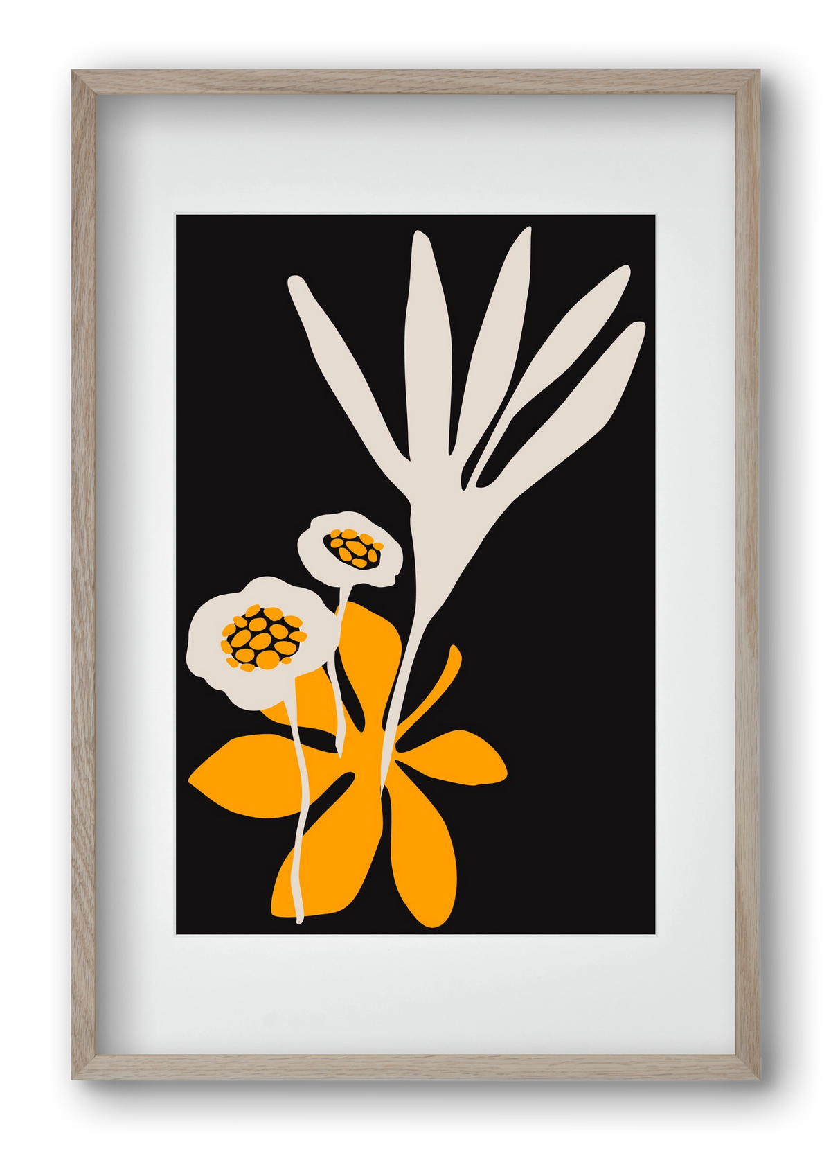 Blossom beauty - Nero, 40x60 cm (30x45 cm), Tölgy keret, paszpartuval