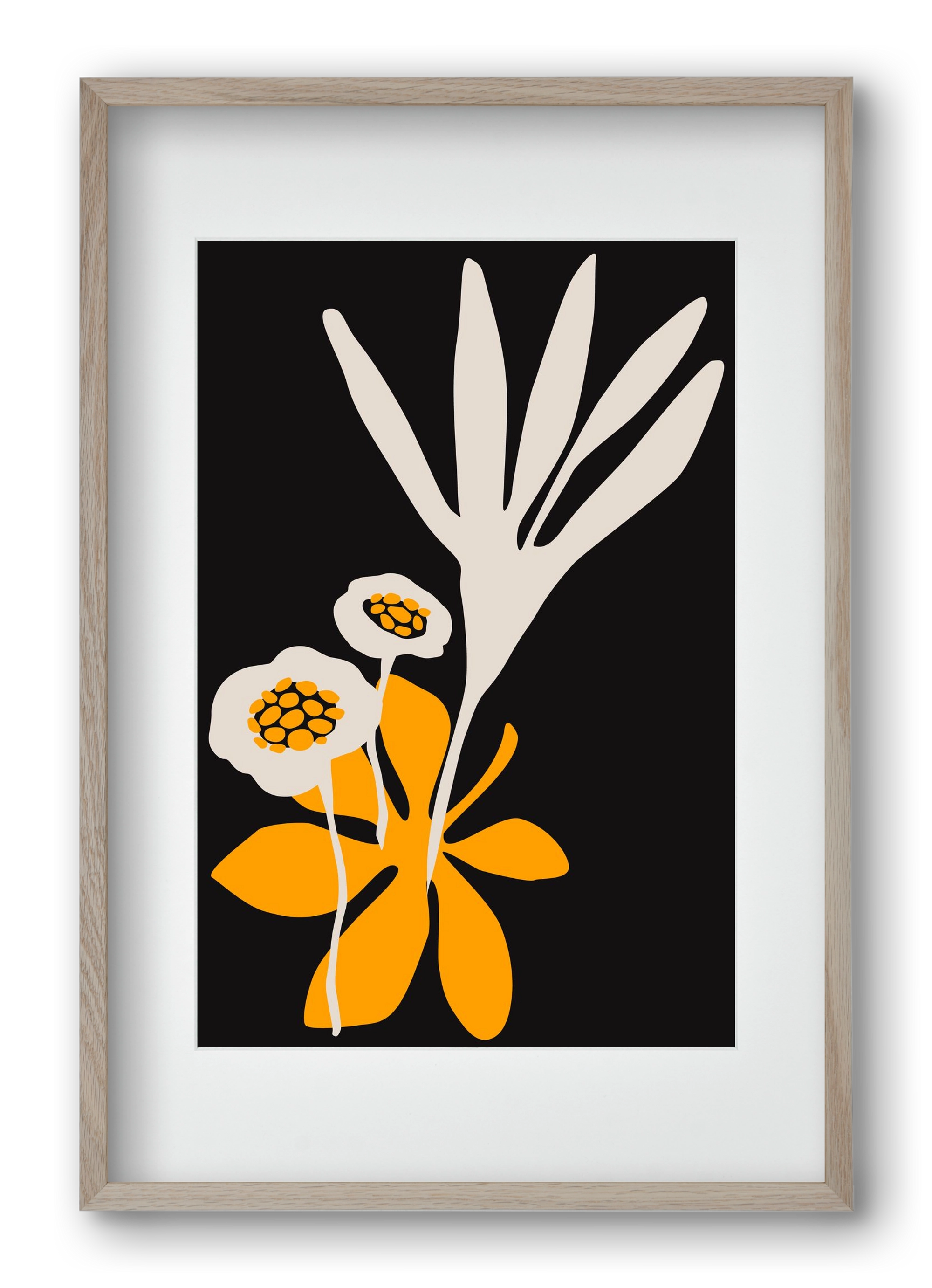 Blossom beauty - Nero, 40x60 cm (30x45 cm), Tölgy keret, paszpartuval