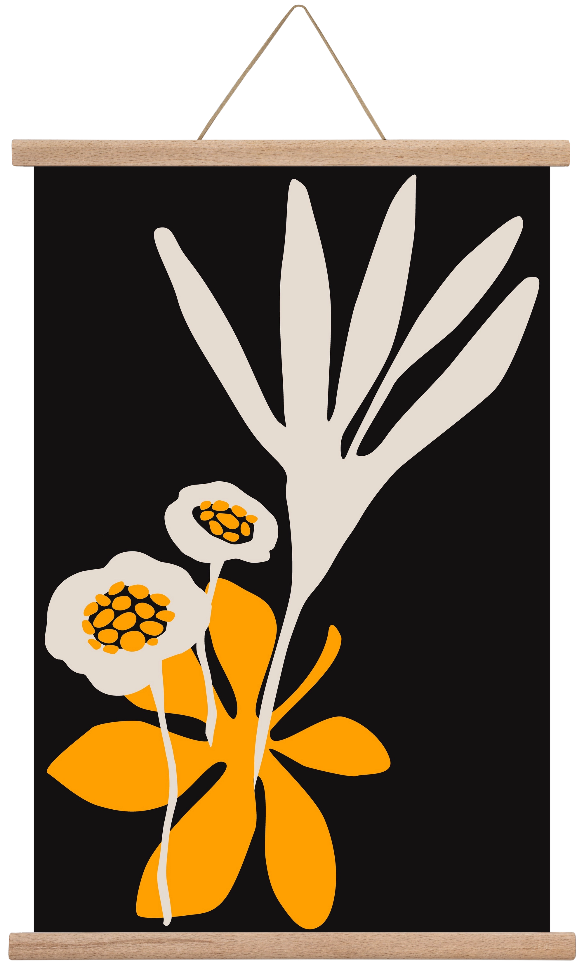 Blossom beauty - Nero, 40x60 cm (40x60 cm), Tölgy akasztó