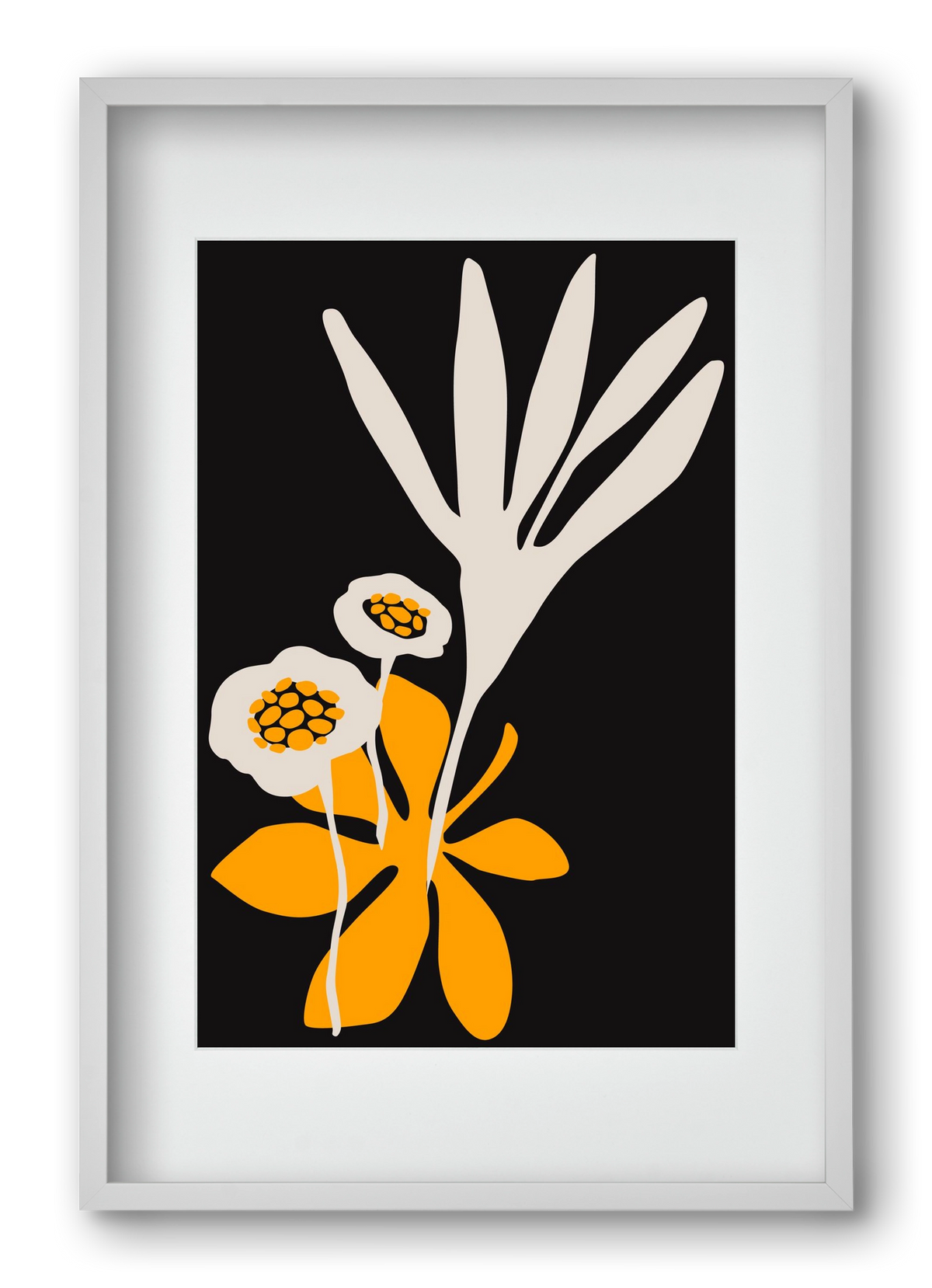 Blossom beauty - Nero, 40x60 cm (30x45 cm), Fehér keret, paszpartuval