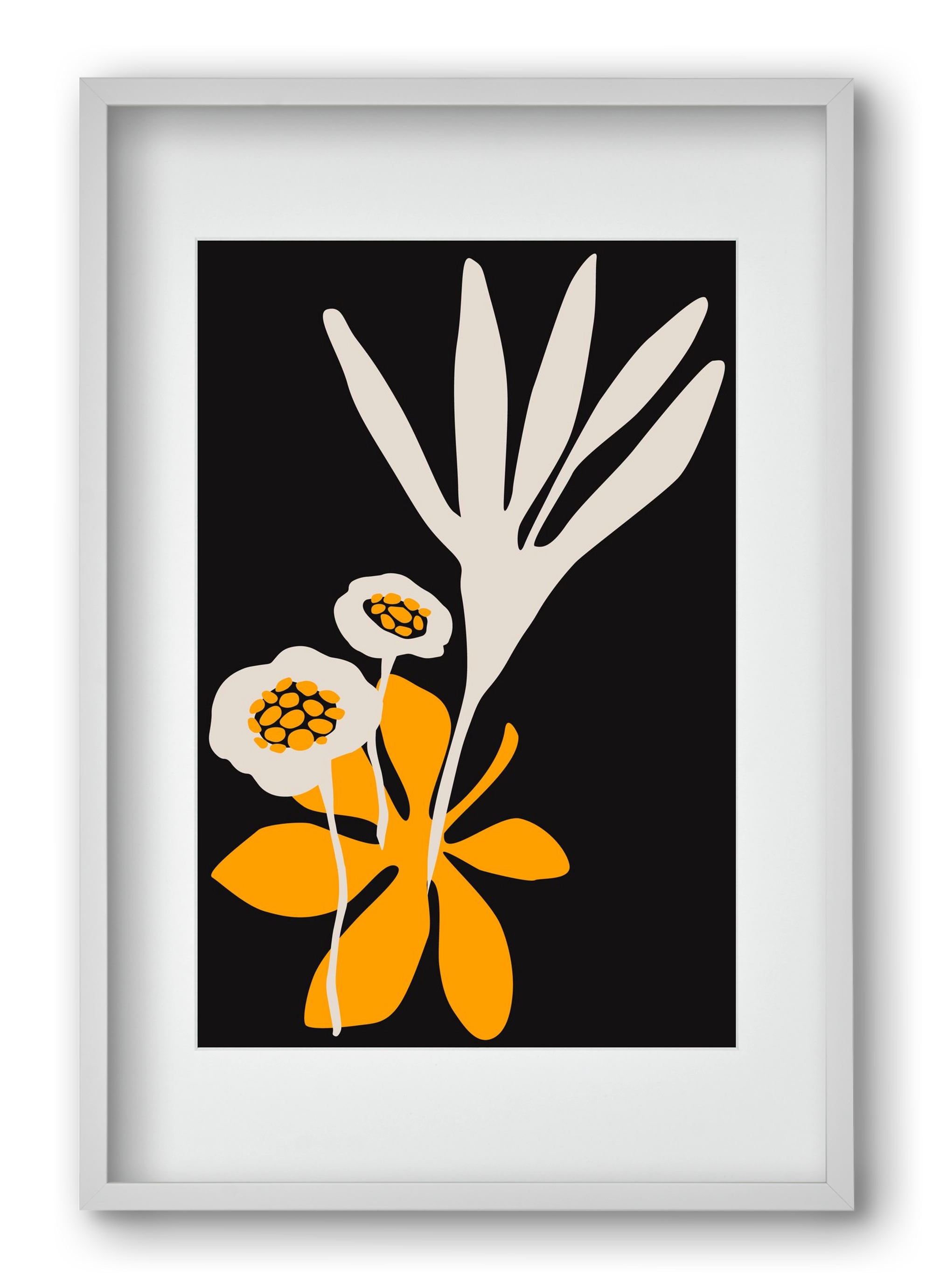 Blossom beauty - Nero, 40x60 cm (30x45 cm), Fehér keret, paszpartuval