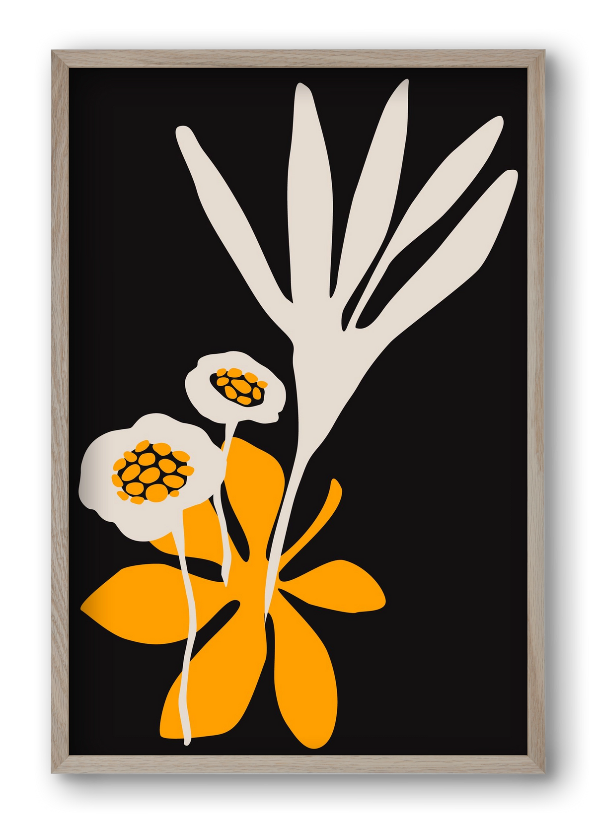 Blossom beauty - Nero, 40x60 cm (40x60 cm), Tölgy keret