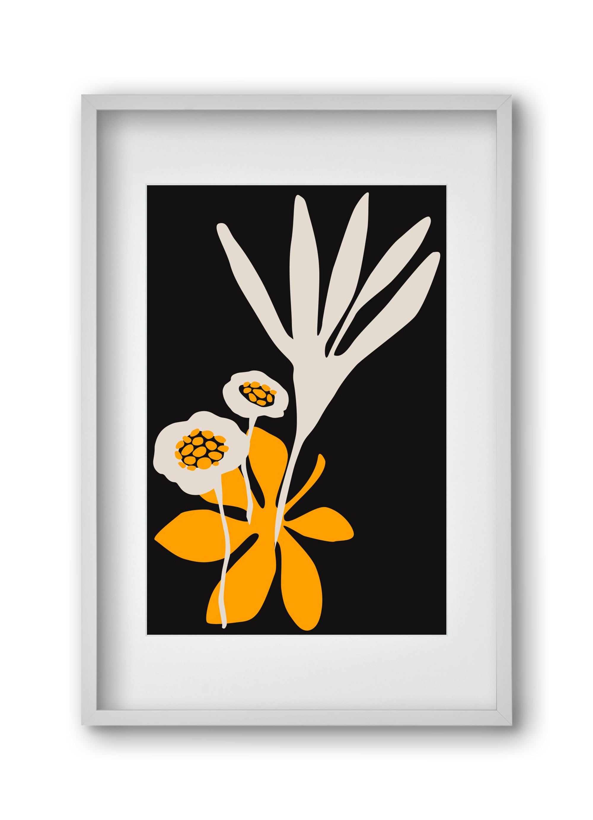 Blossom beauty - Nero, 30x45 cm (20x30 cm), Fehér keret, paszpartuval