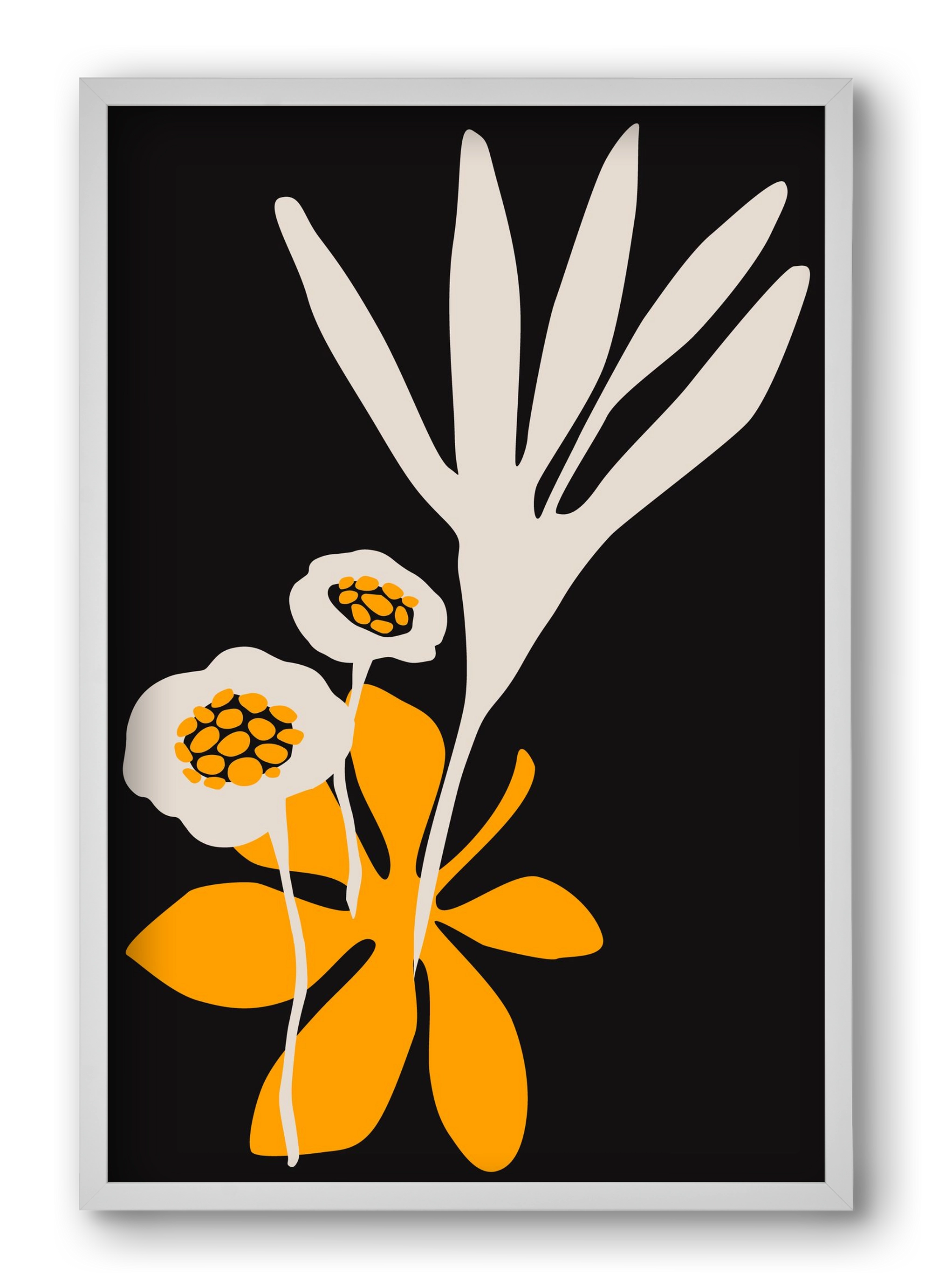 Blossom beauty - Nero, 40x60 cm (40x60 cm), Fehér keret