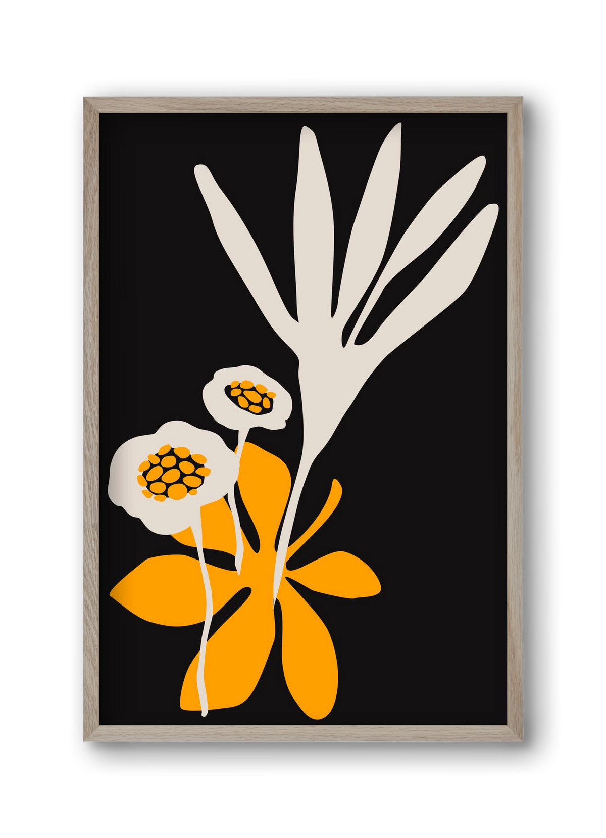 Blossom beauty - Nero, 30x45 cm (30x45 cm), Tölgy keret