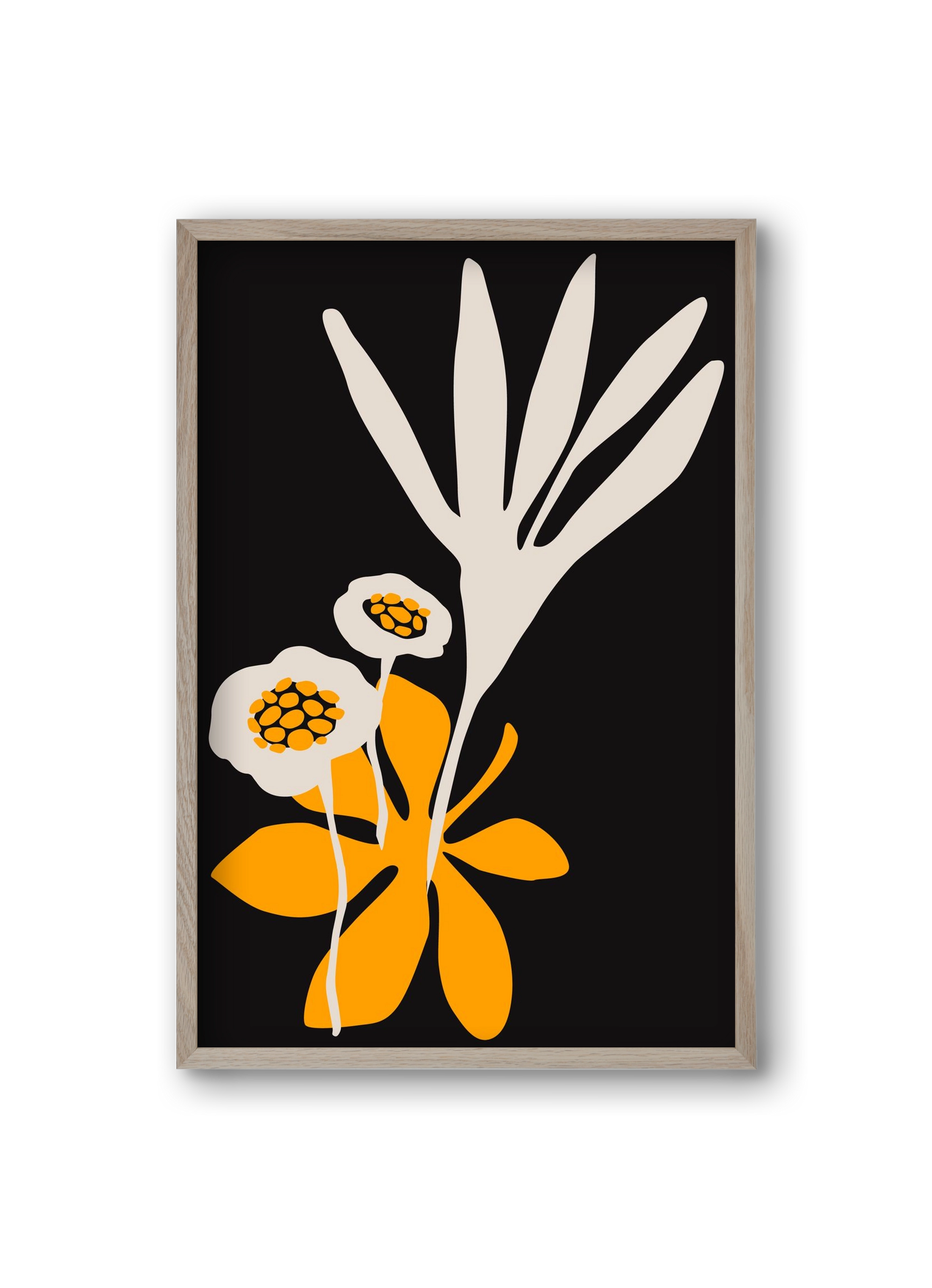 Blossom beauty - Nero, 20x30 cm (20x30 cm), Tölgy keret