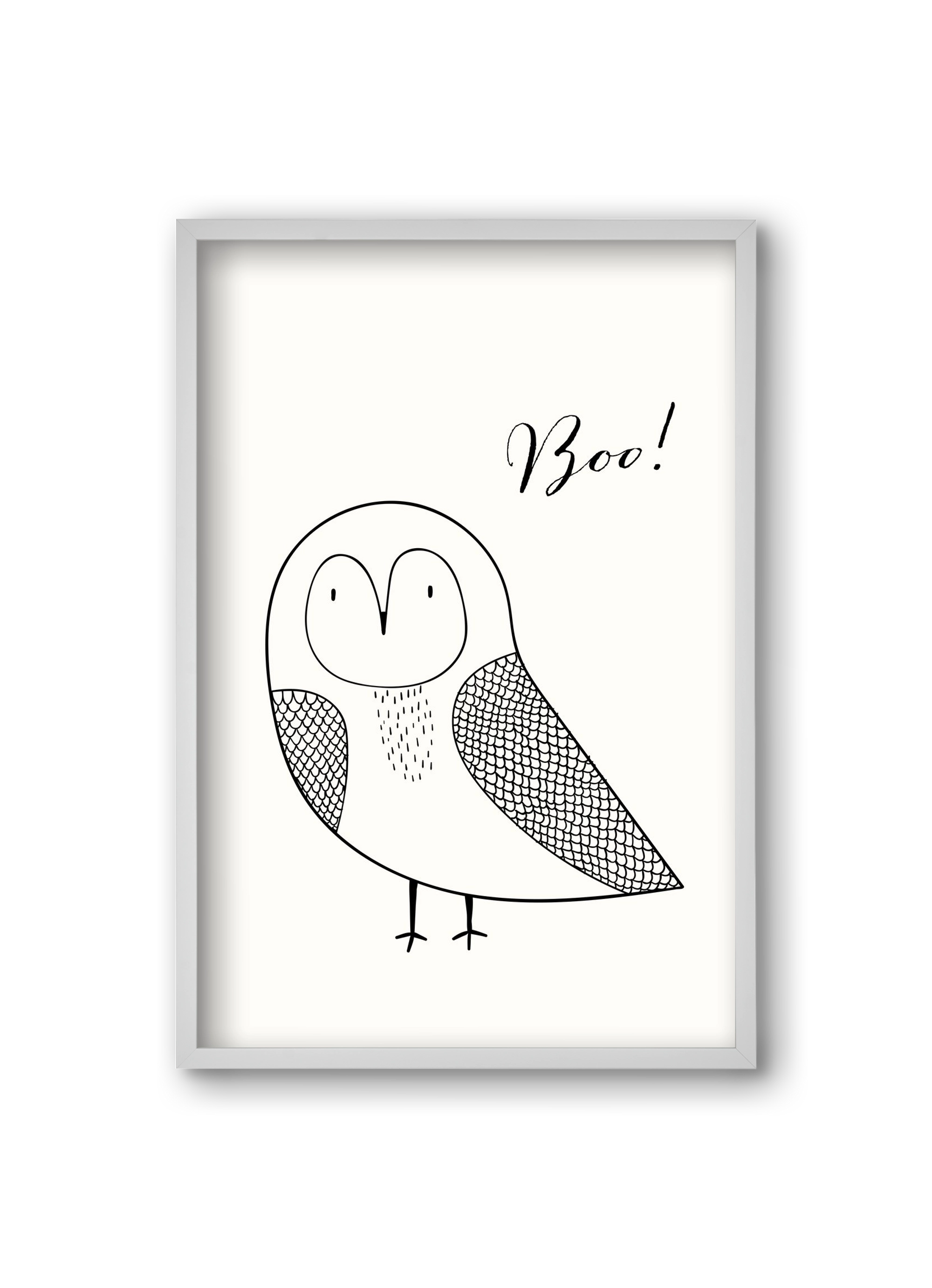 Boo, 20x30 cm (20x30 cm), Fehér keret