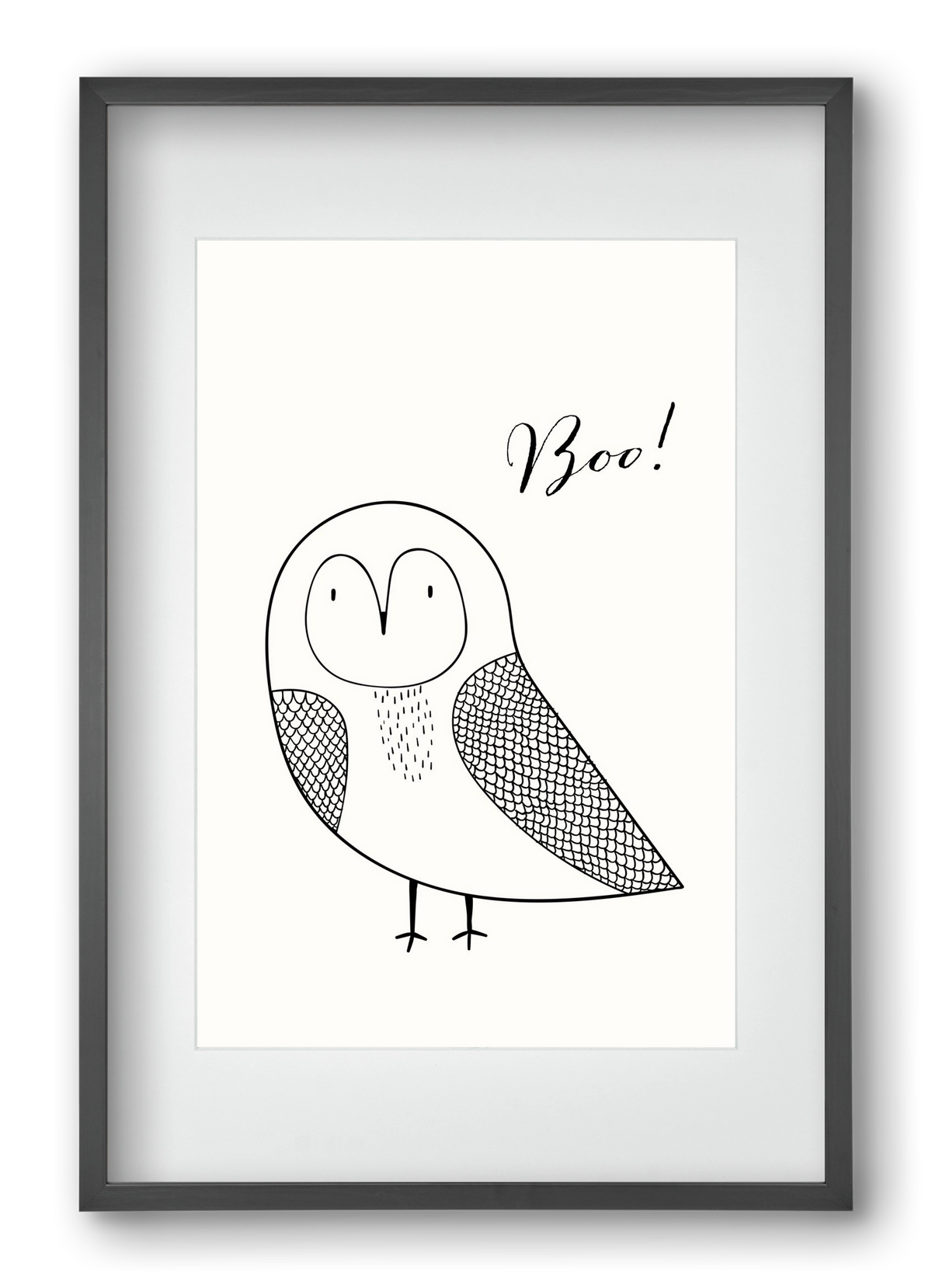 Boo, 40x60 cm (30x45 cm), Fekete keret, paszpartuval