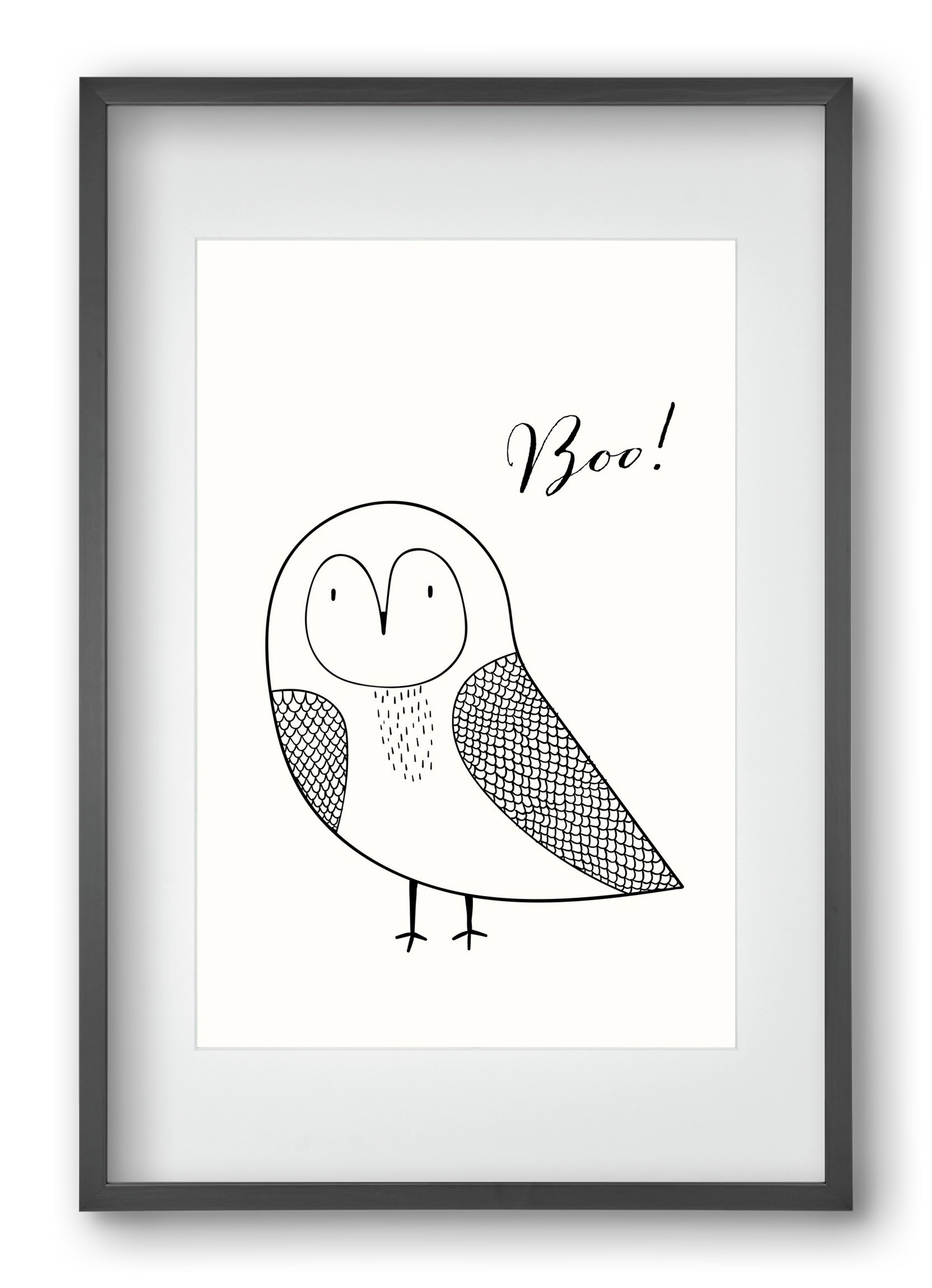 Boo, 40x60 cm (30x45 cm), Fekete keret, paszpartuval