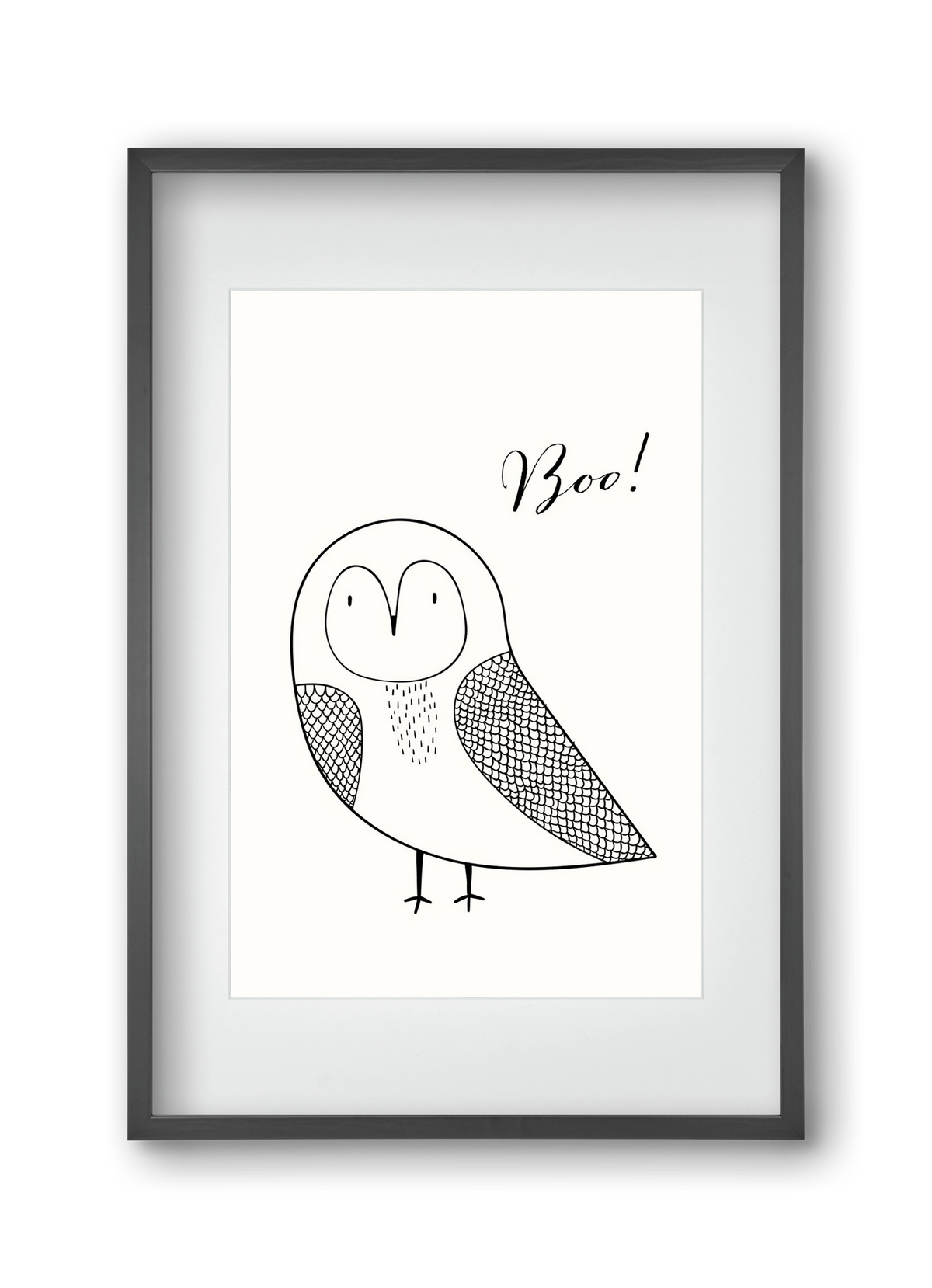 Boo, 30x45 cm (20x30 cm), Fekete keret, paszpartuval