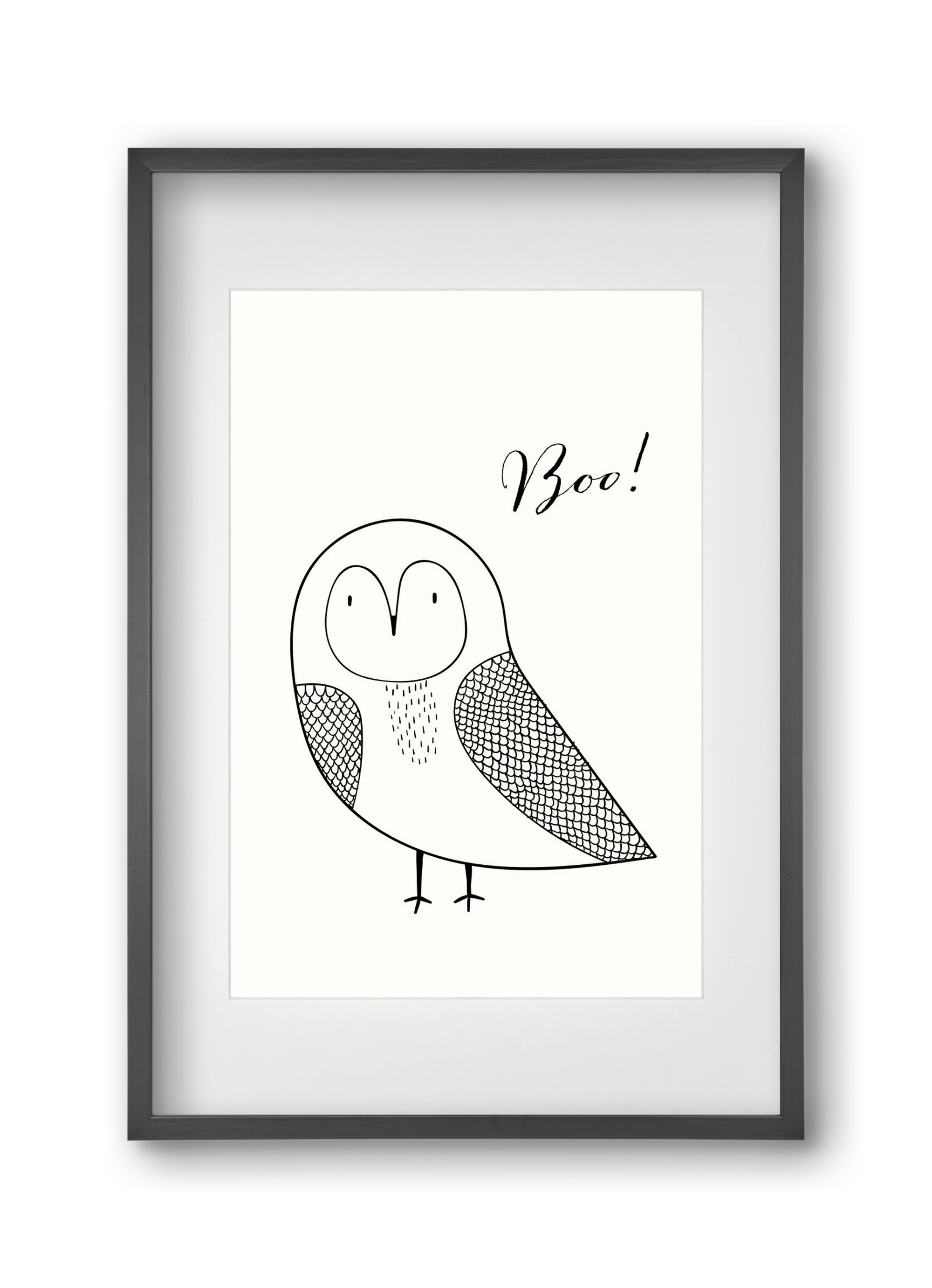 Boo, 30x45 cm (20x30 cm), Fekete keret, paszpartuval