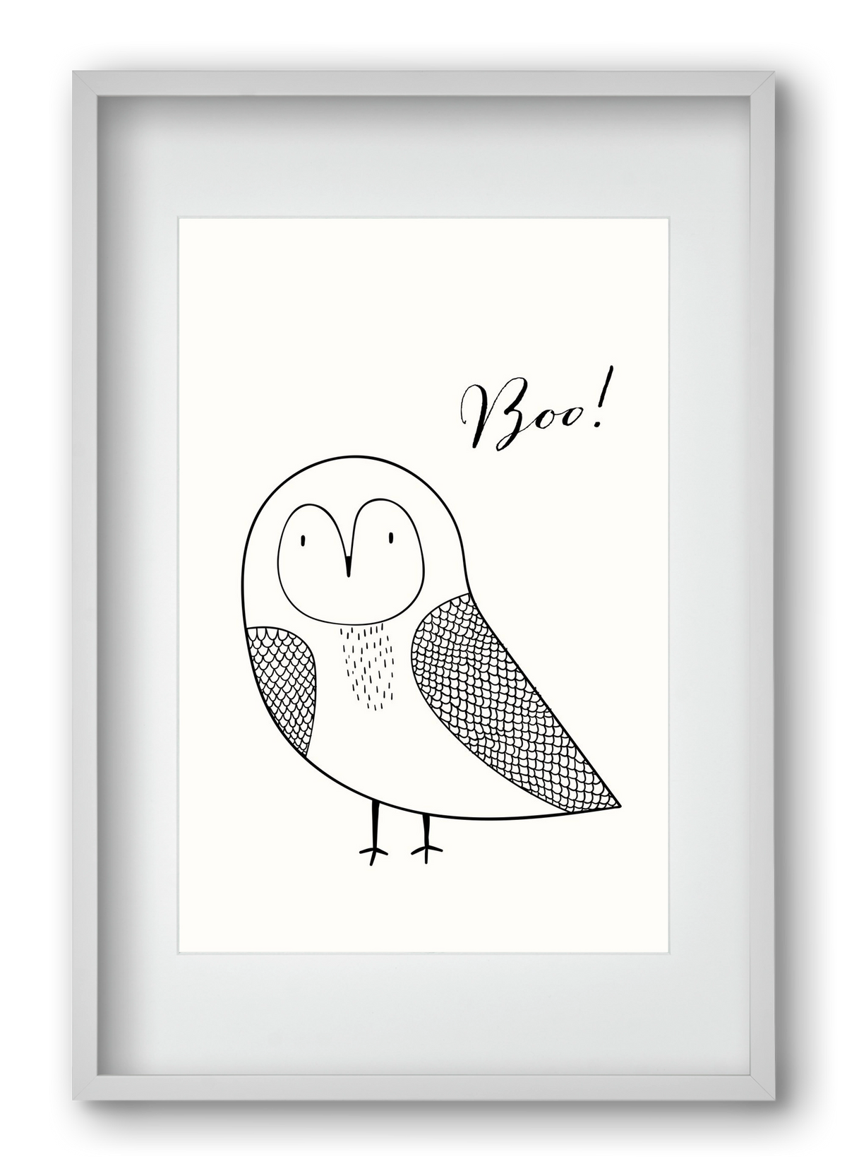 Boo, 40x60 cm (30x45 cm), Fehér keret, paszpartuval