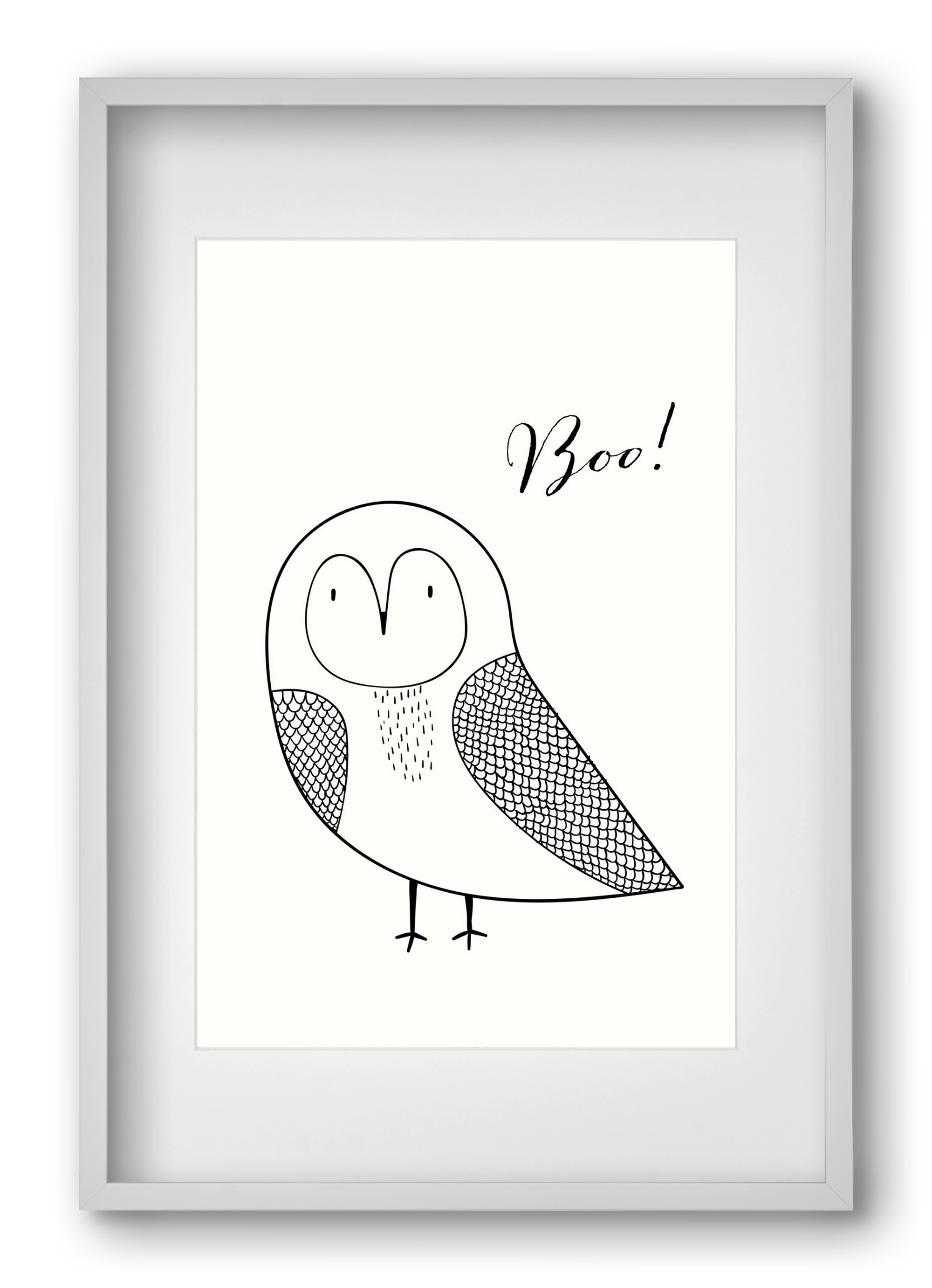 Boo, 40x60 cm (30x45 cm), Fehér keret, paszpartuval