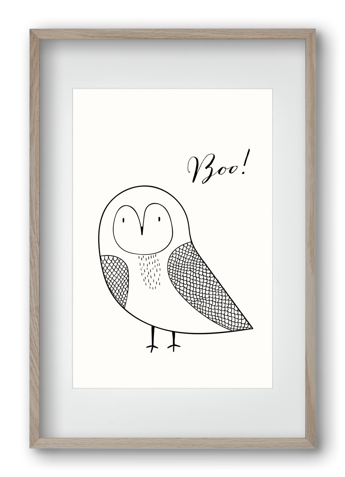 Boo, 40x60 cm (30x45 cm), Tölgy keret, paszpartuval