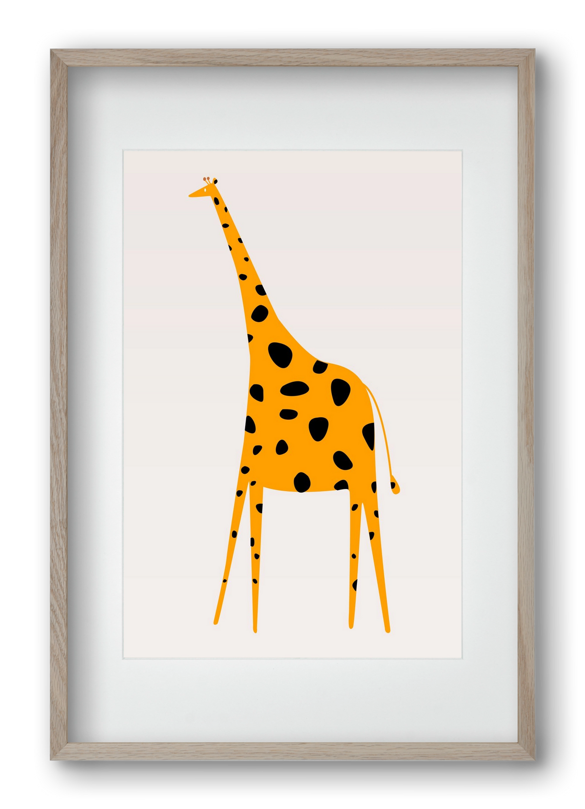 Cute giraffe, 40x60 cm (30x45 cm), Tölgy keret, paszpartuval